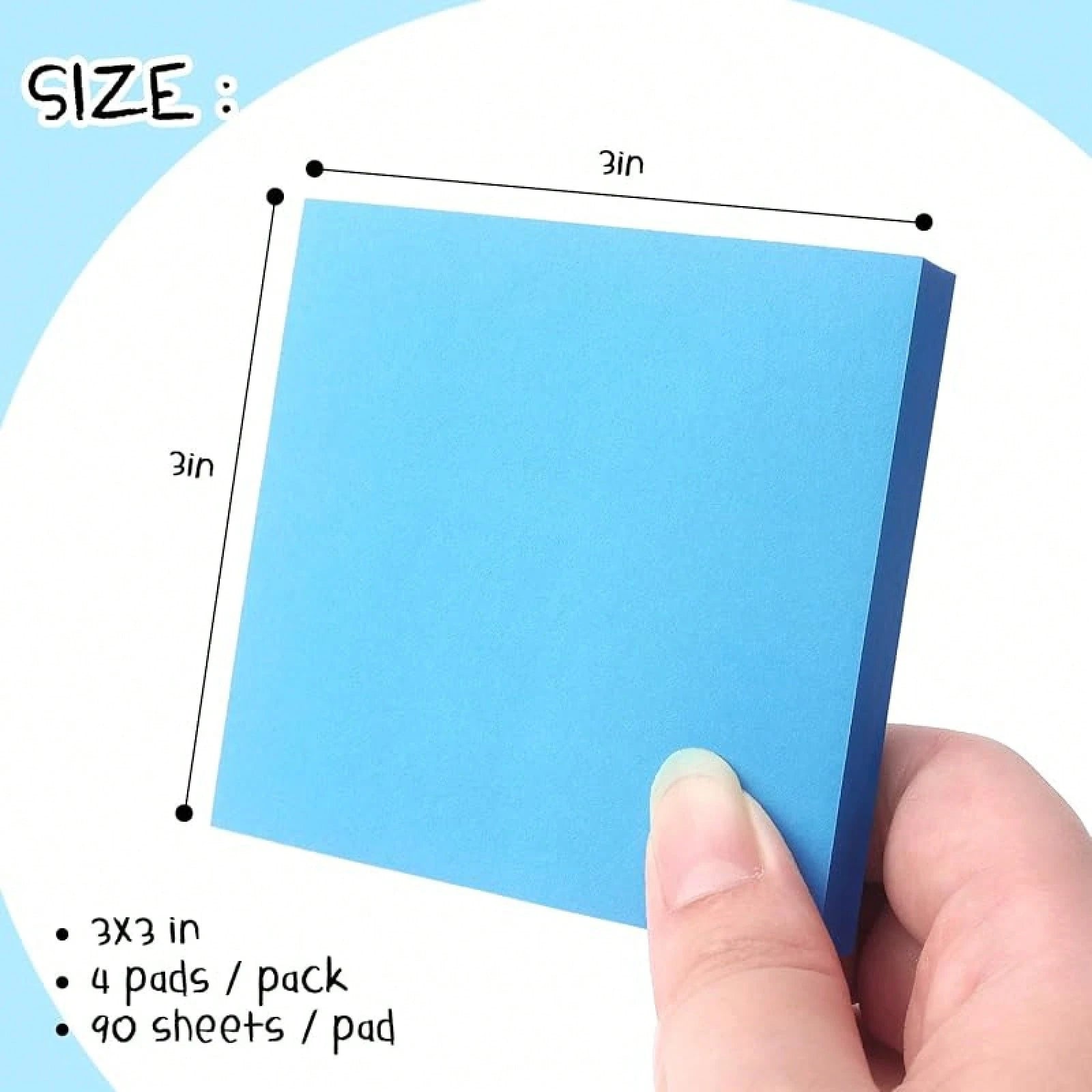 Sticky Notes Up Self-Stick Notes Pads With Bright Colors, Easy To Post Office, School, Home, 4 Pads/Pack, 90 Sheets/Pad (Red)
