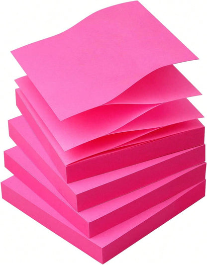 Sticky Notes Up Self-Stick Notes Pads With Bright Colors, Easy To Post Office, School, Home, 4 Pads/Pack, 90 Sheets/Pad (Red)