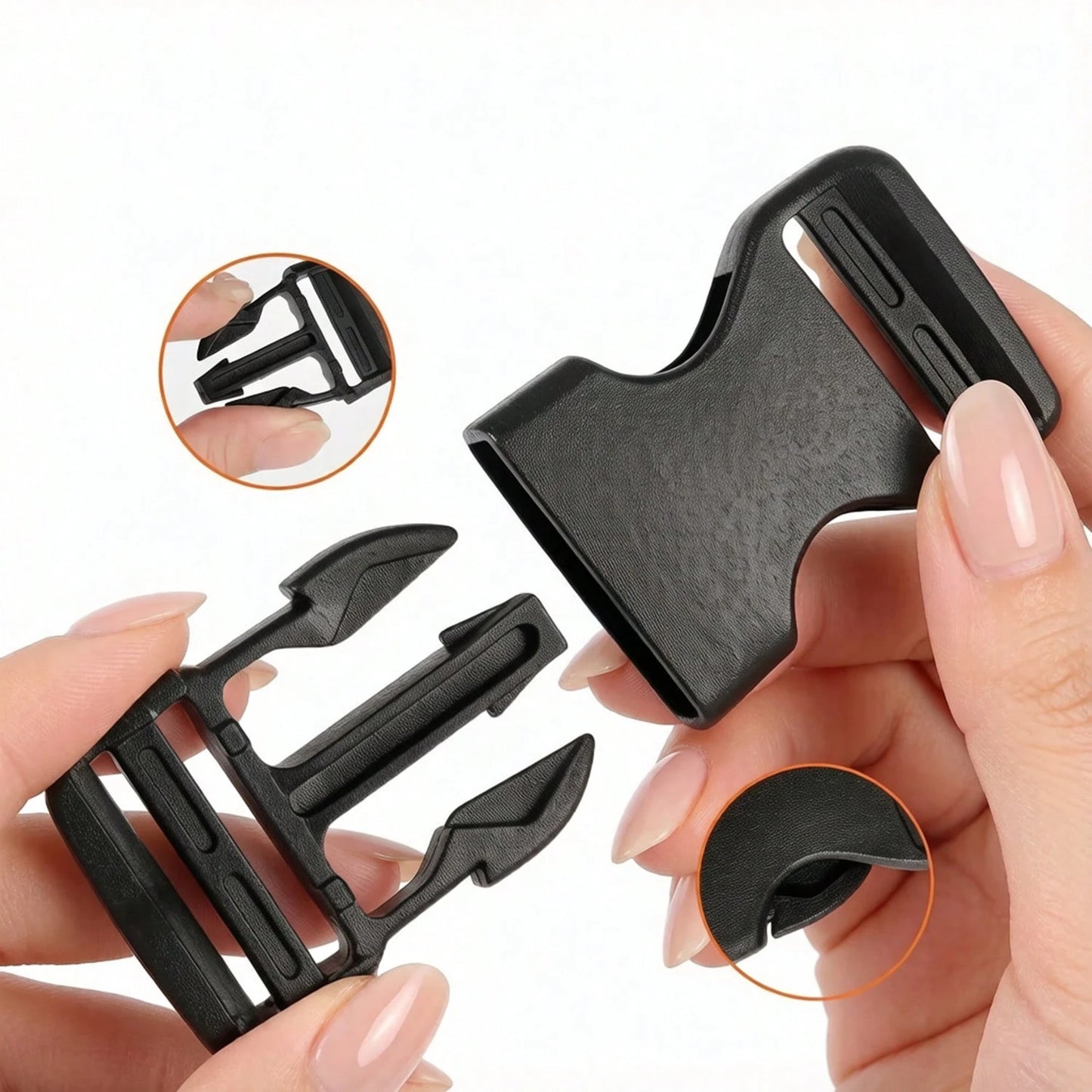 Straps And Buckles Set: 6 Yards Nylon Webbing, 6 Pcs Side Release Buckle, 12 Pcs Tri-Glide Sliders, Plastic Clip Quick Fastener Replacement Buckle