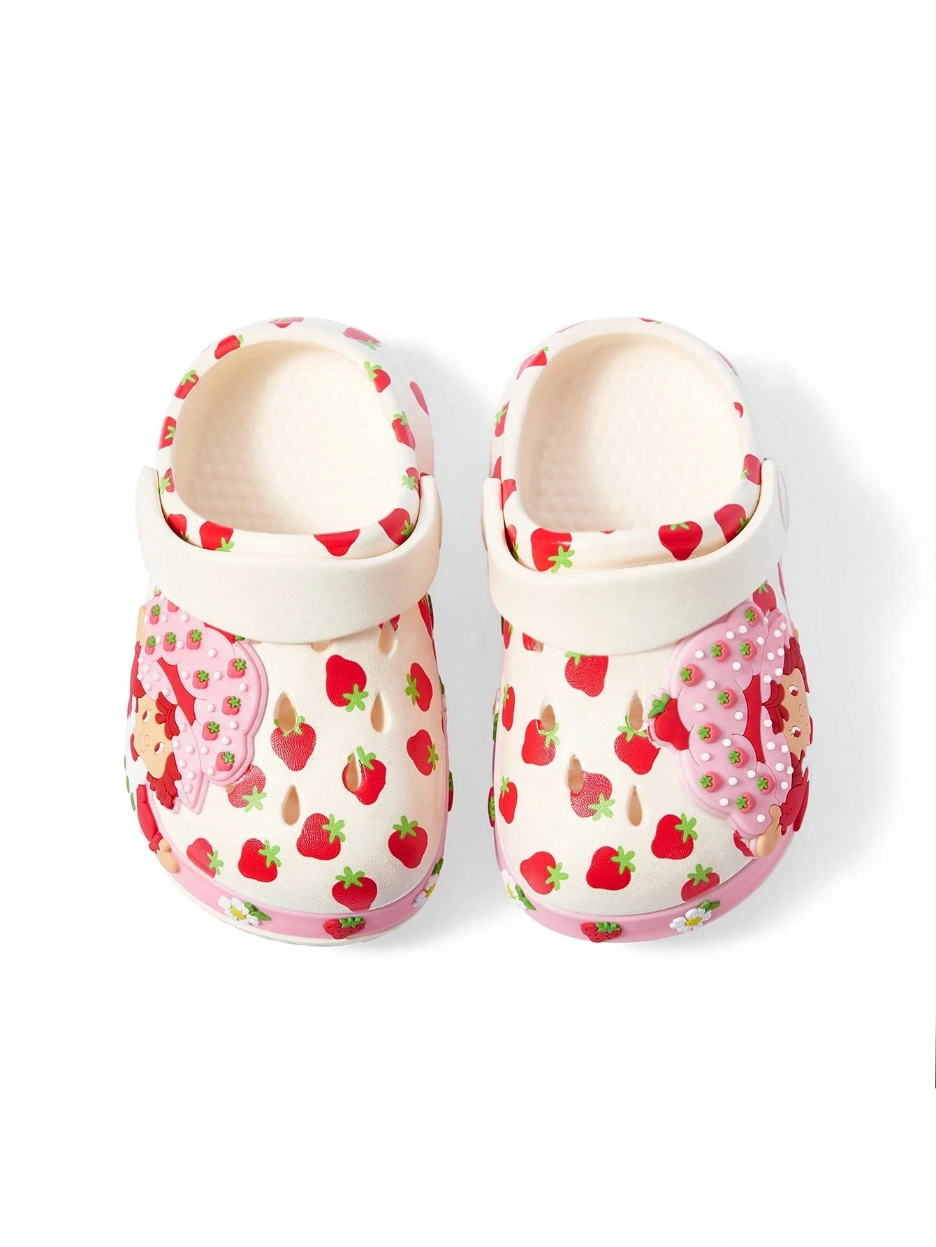 Strawberry Shortcake X Cute Cartoon Pink Strawberry Girl Children's Grip Enhancement Garden Toddlers And Babies Breathable Quick Drying Water Shoes, Lightweight Durable EVA Material, Playground