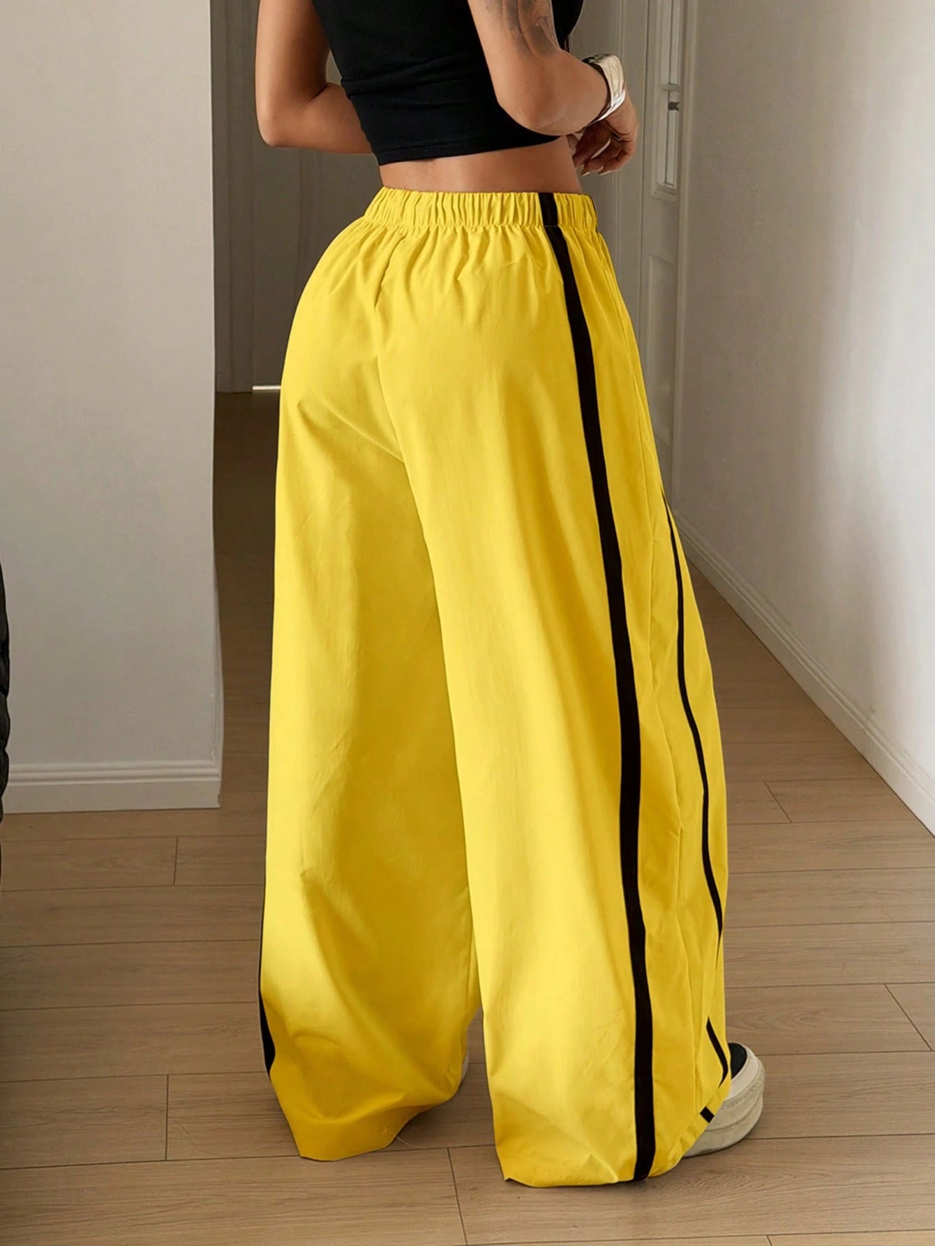 StreetHx Women's Drawstring Waist Wide Leg Loose Harem Pants