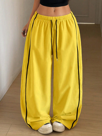 StreetHx Women's Drawstring Waist Wide Leg Loose Harem Pants