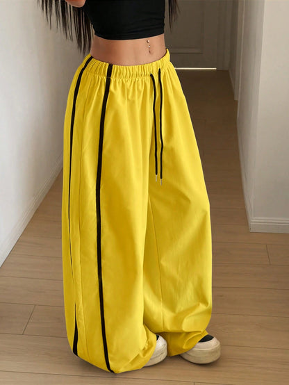 StreetHx Women's Drawstring Waist Wide Leg Loose Harem Pants