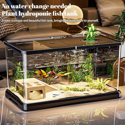 Sturdy Large Aquarium With A Lid- Clear, Leak-Resistant Design Suitable For Fish, Turtles, And Aquatic Plants, Perfect For Use In For Home Offices Or Classrooms, Featuring A Contemporary Rectangular