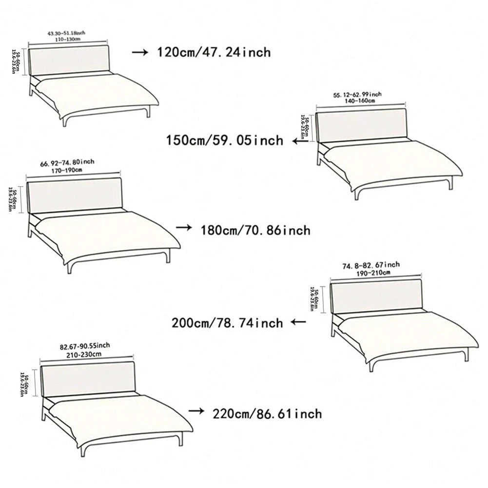 Stylish And Elegant 150cm Stretch Machine-Washable Jacquard Fabric Headboard Cover