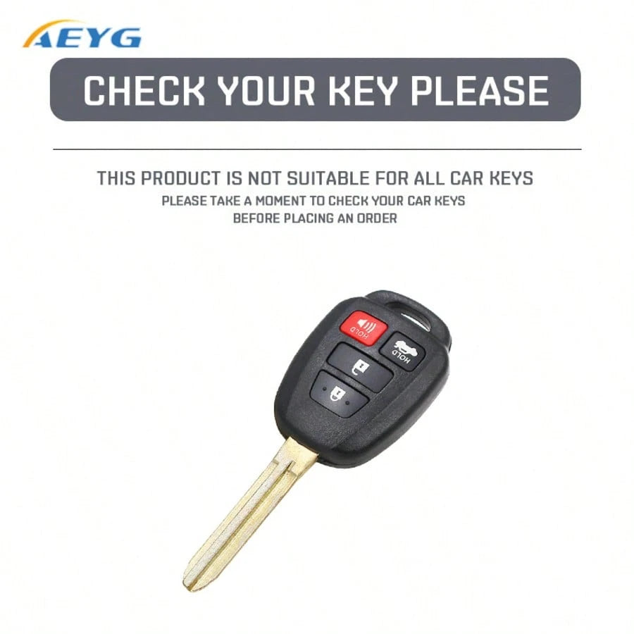 Suitable For Toy Ota Key Fob Cover, With Metal Keychain, Soft TPU Easy-Press Key Fob Case Protector. Suitable For 2012-2019 Camry, Corolla, Rav4, Tacoma