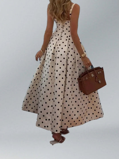 Summer Dresses For WomenAutumn New Arrival Cross-Border European And American Style Elegant Spaghetti Strap Sexy Loose Polka Dot Everyday Dressdresse