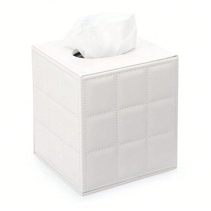 Sumnacon Square Linen Tissue Box Cover- Stylish Cube Tissue Box Holder With Magnetic Bottom, Decorative Tissue Box For Vanity Toilet T