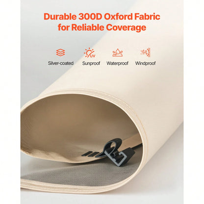 Sun Shade Sail Canopy Covers, Fit For 10 X 9.2 Ft Screen House Tent, Sun Protection, 5.51 X 4.23 Ft 300D Oxford Silver-Coated Fabric, Pack Of 3 (Not Include Tent), For Outdoor Activities, Beige