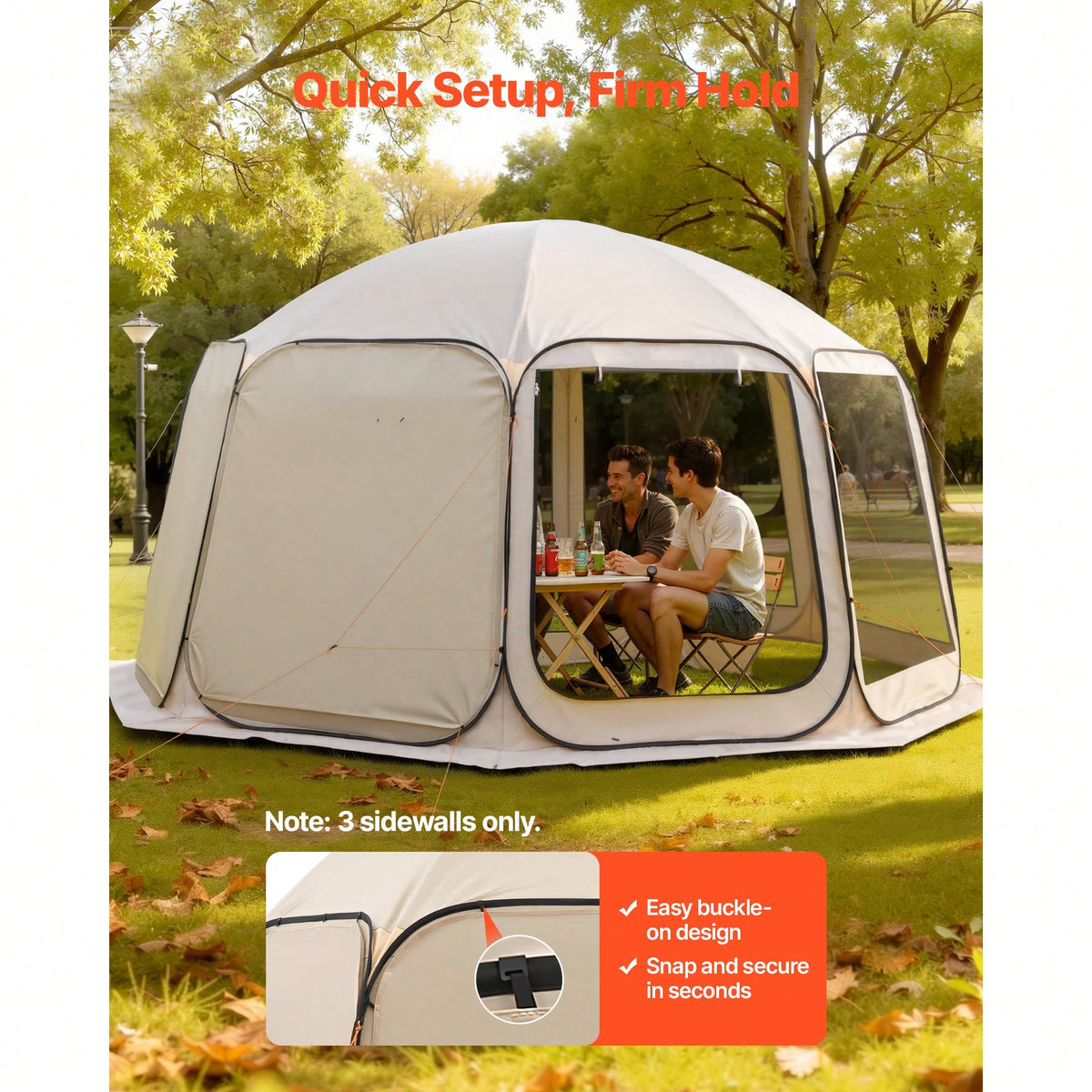 Sun Shade Sail Canopy Covers, Fit For 15 X 13.8 Ft Screen House Tent, Sun Protection, 5.51 X 5.25 Ft 300D Oxford Silver-Coated Fabric, Pack Of 3 (Not Include Tent), For Outdoor Activities, Beige