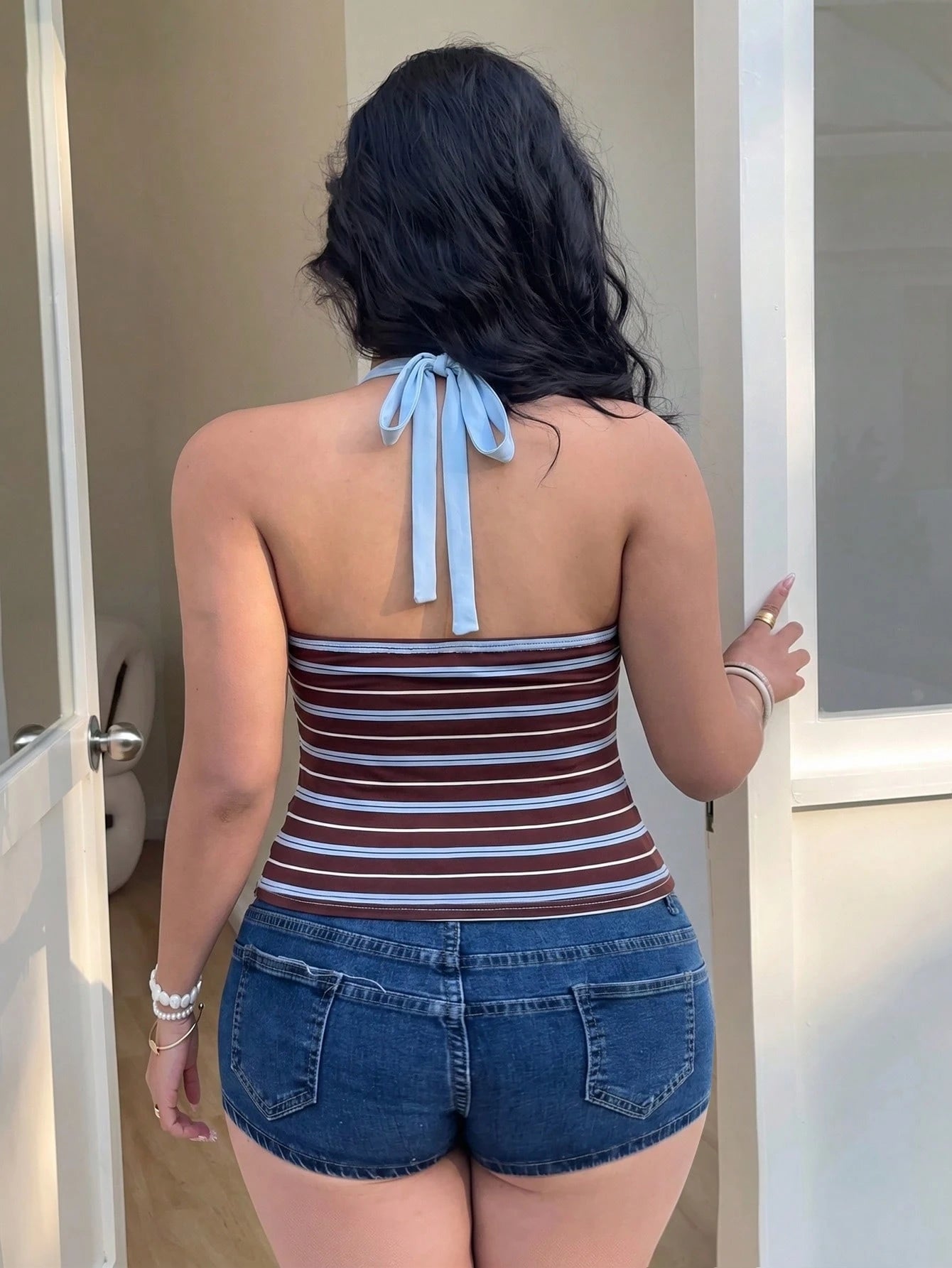 Sunnyshic Casual Vacation Elegant Minimalist Colorblock Striped Versatile Camisole Top, Y2K Style, Plus Size For Women, Summer