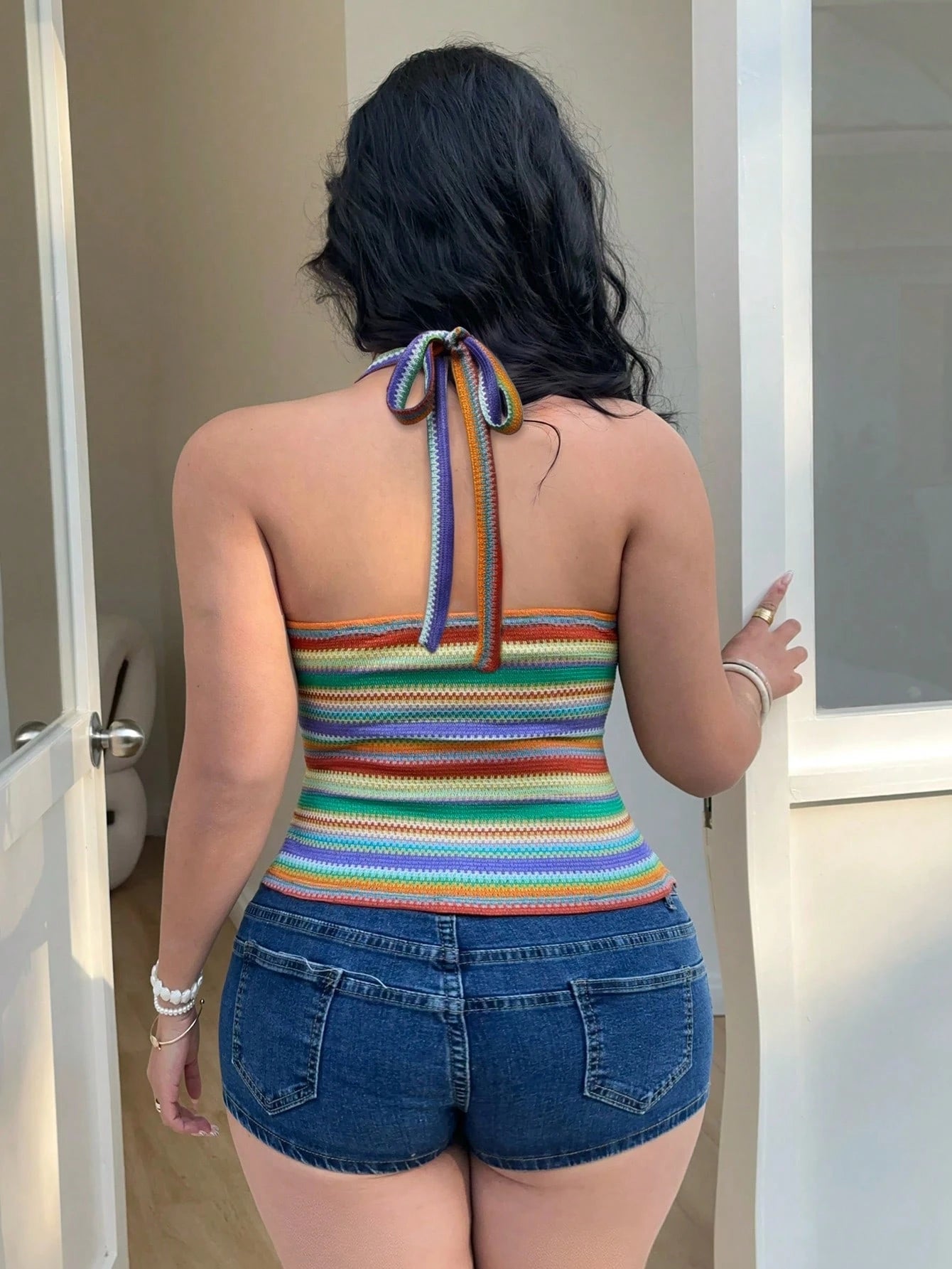 Sunnyshic Casual Vacation Elegant Minimalist Colorblock Striped Versatile Camisole Top, Y2K Style, Plus Size For Women, Summer
