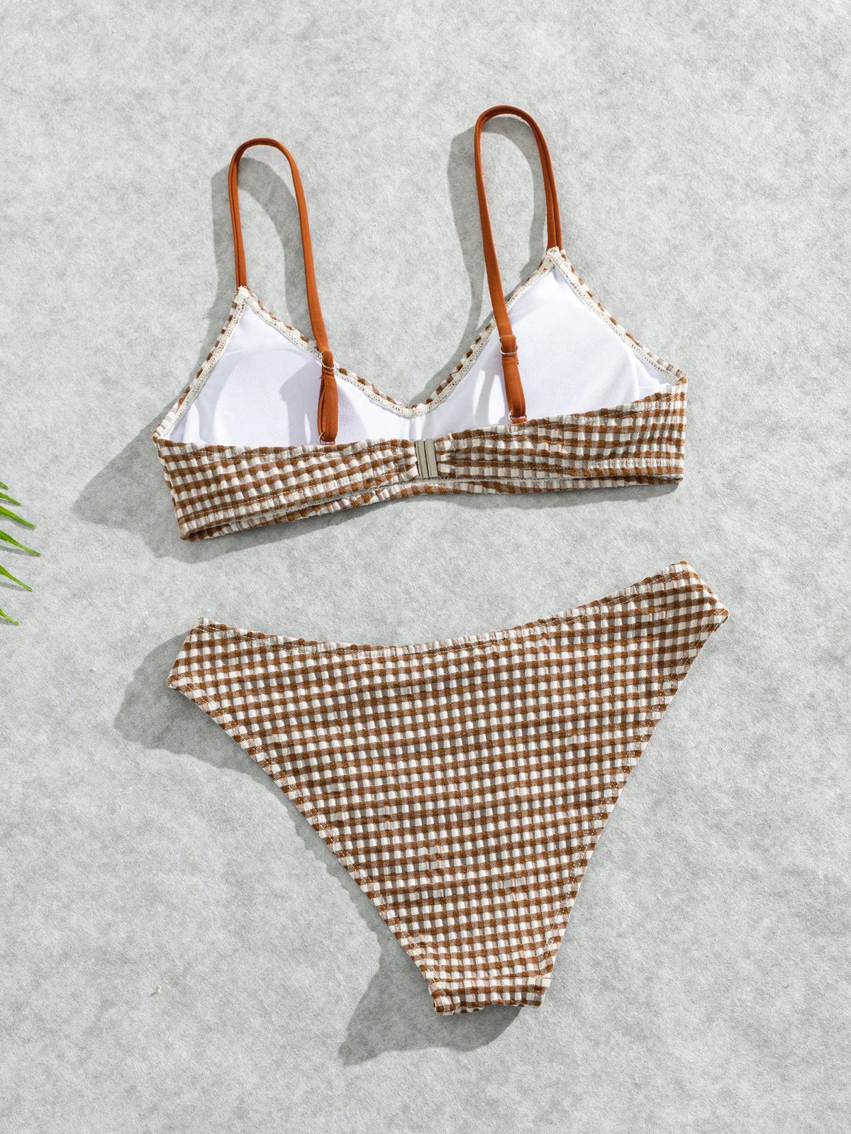 Sunnyshic Women's Sweet Minimalist Cute Round Neck Bikini Set For Spring/Summer Beach