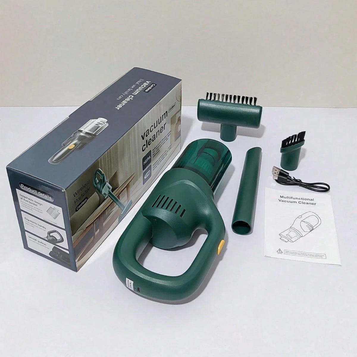Super Handheld Vacuum Cleaner| Cordless Rechargeable, Lightweight Portable, Strong Suction, High Efficiency, Home & Car Use