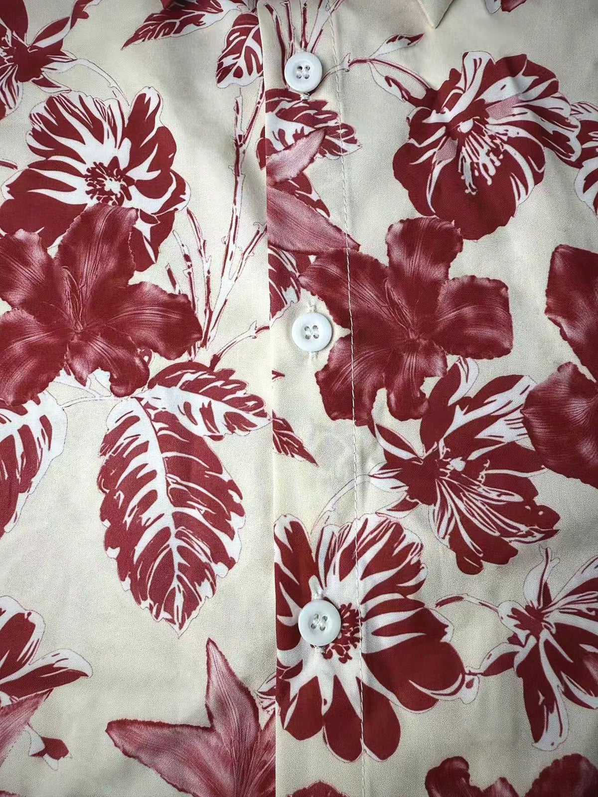 Surfspeed Plus Size Men Floral Print Single-Breasted Short Sleeve Top And Pocket Shorts Beach Outfit