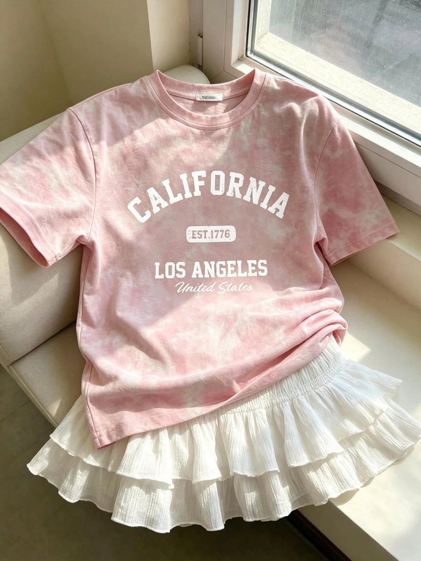 Sweet & Spicy Style Sakura Pink Ombre Short Sleeve T-Shirt, Korean Loose Letter Print Tee, Ins Aesthetic Casual Summer, Y2K Aesthetic