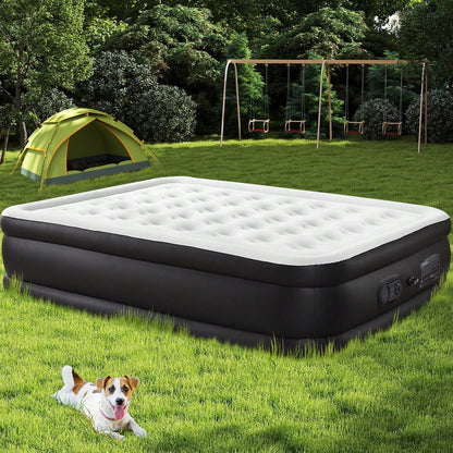 Sweetcrispy Air Mattress Inflatable Blow Up Mattress Airbed With Built-In High Capacity Pump, Double Height, Adjustable, Non-Slip Bottom Design, Portable For Home Or Camping