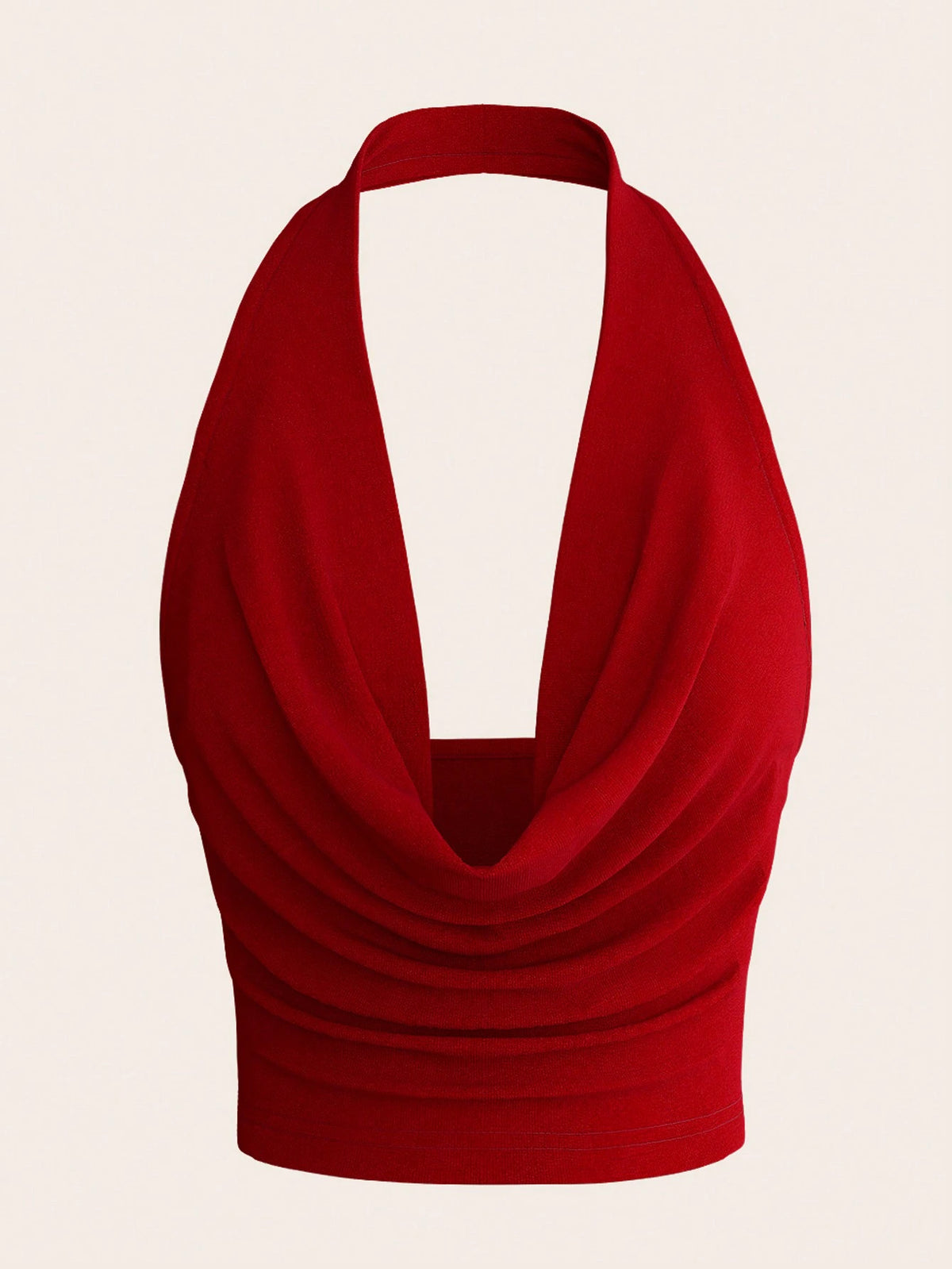 Sweetina Women Scoop Neck Sleeveless Cropped Y2K Red Sexy Top, Stylish Plain Color