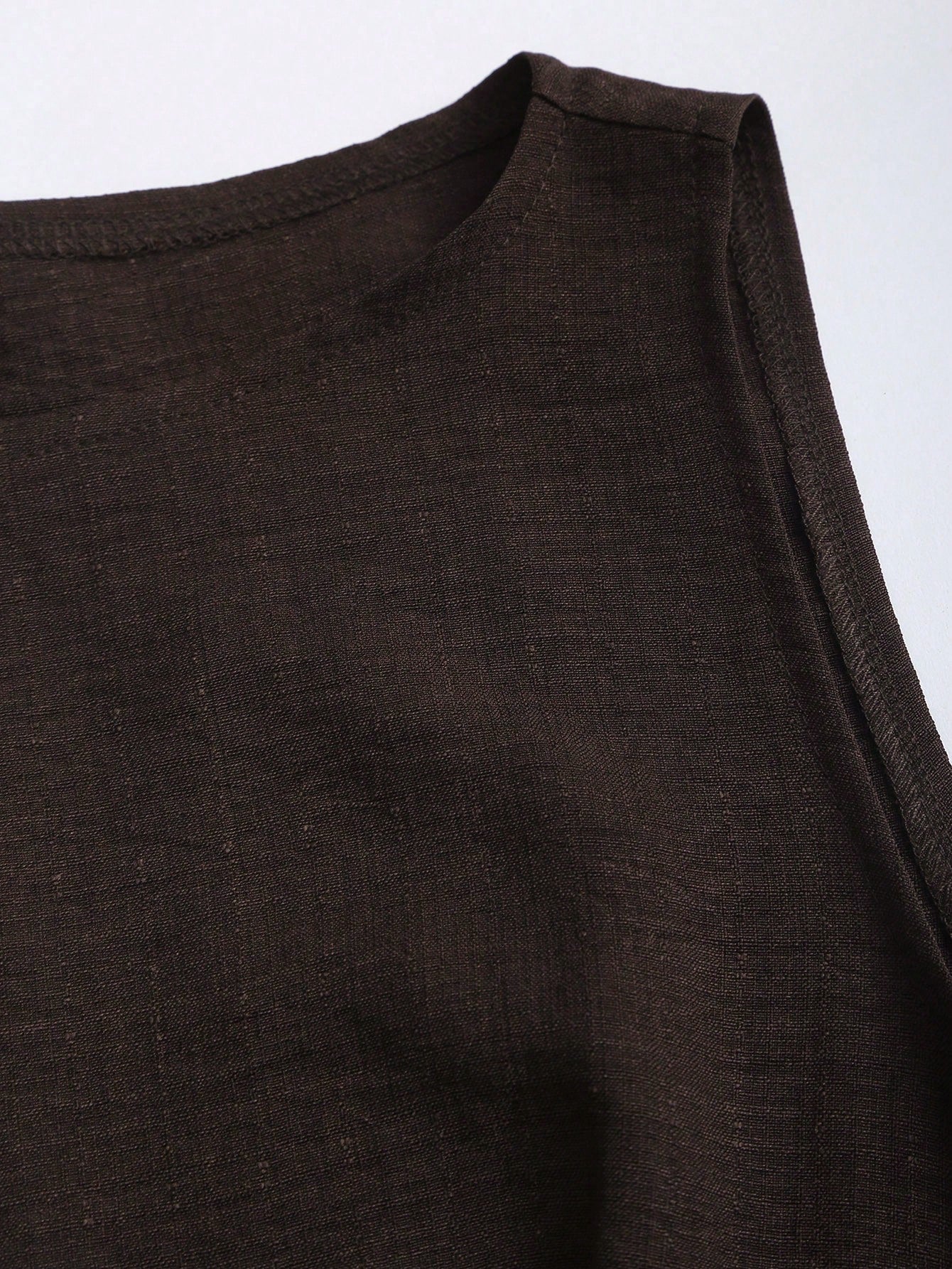 Sweetra Dark Brown,Summer,Elegant,Tea Party Vintage Boho Sleeveless A-Line Double-Layer Ruffle Mini Dress,Vacation Date Music Festival Work Commute