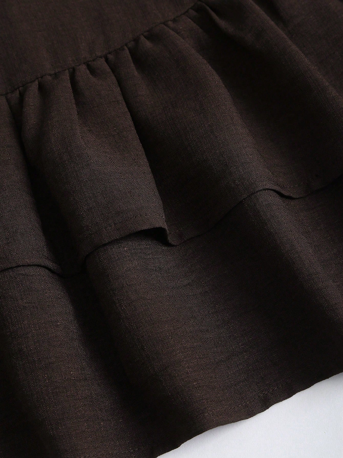 Sweetra Dark Brown,Summer,Elegant,Tea Party Vintage Boho Sleeveless A-Line Double-Layer Ruffle Mini Dress,Vacation Date Music Festival Work Commute