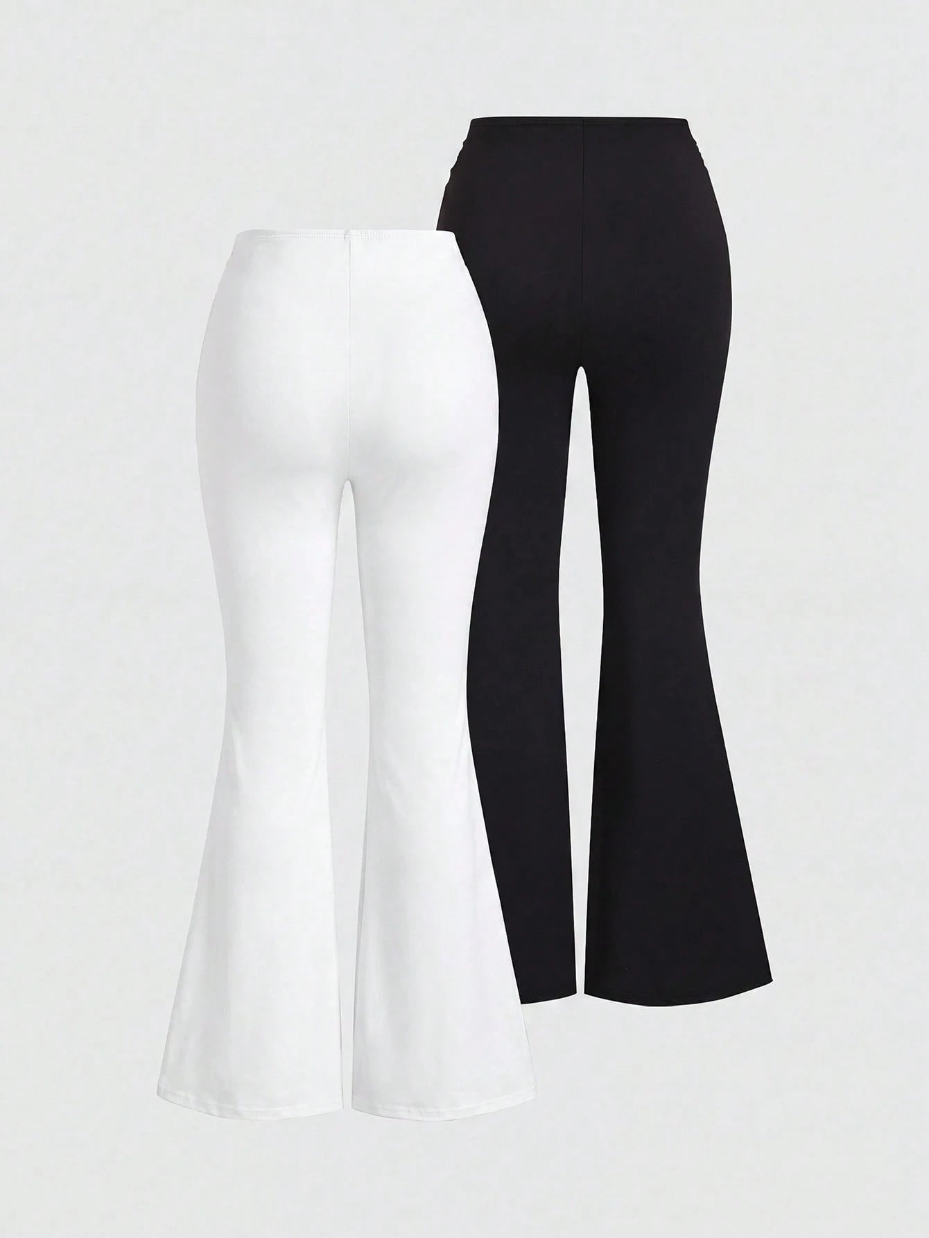 Sweetra New Summer Metal Buckle Casual Comfortable Commute Elegant Fashion Versatile Flare Leg Women's Long Pants Coffee Brown And Black 2-Piece Set