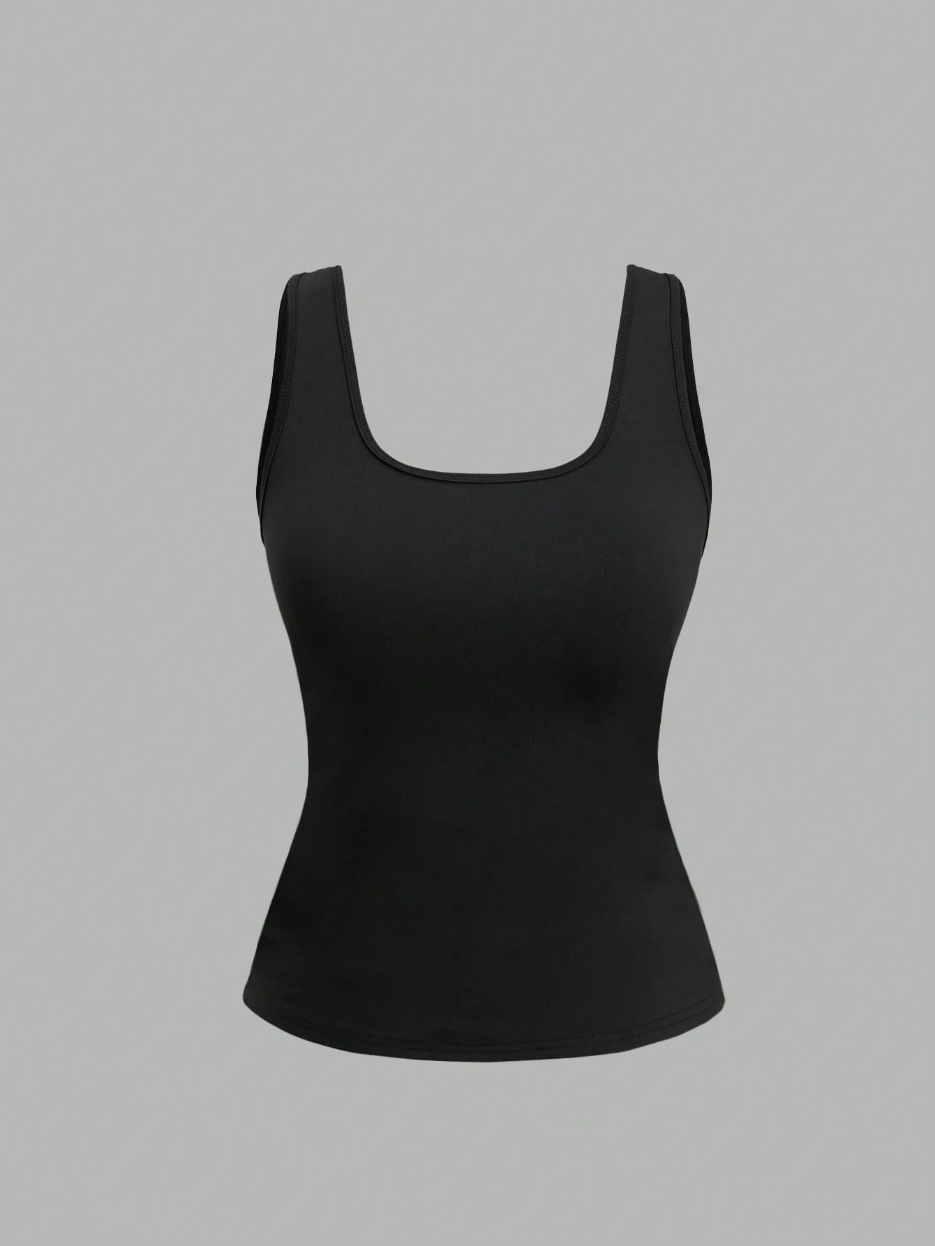 Sweetra Plus Size Women Summer Short Square Neck Pleated Casual Tank Top