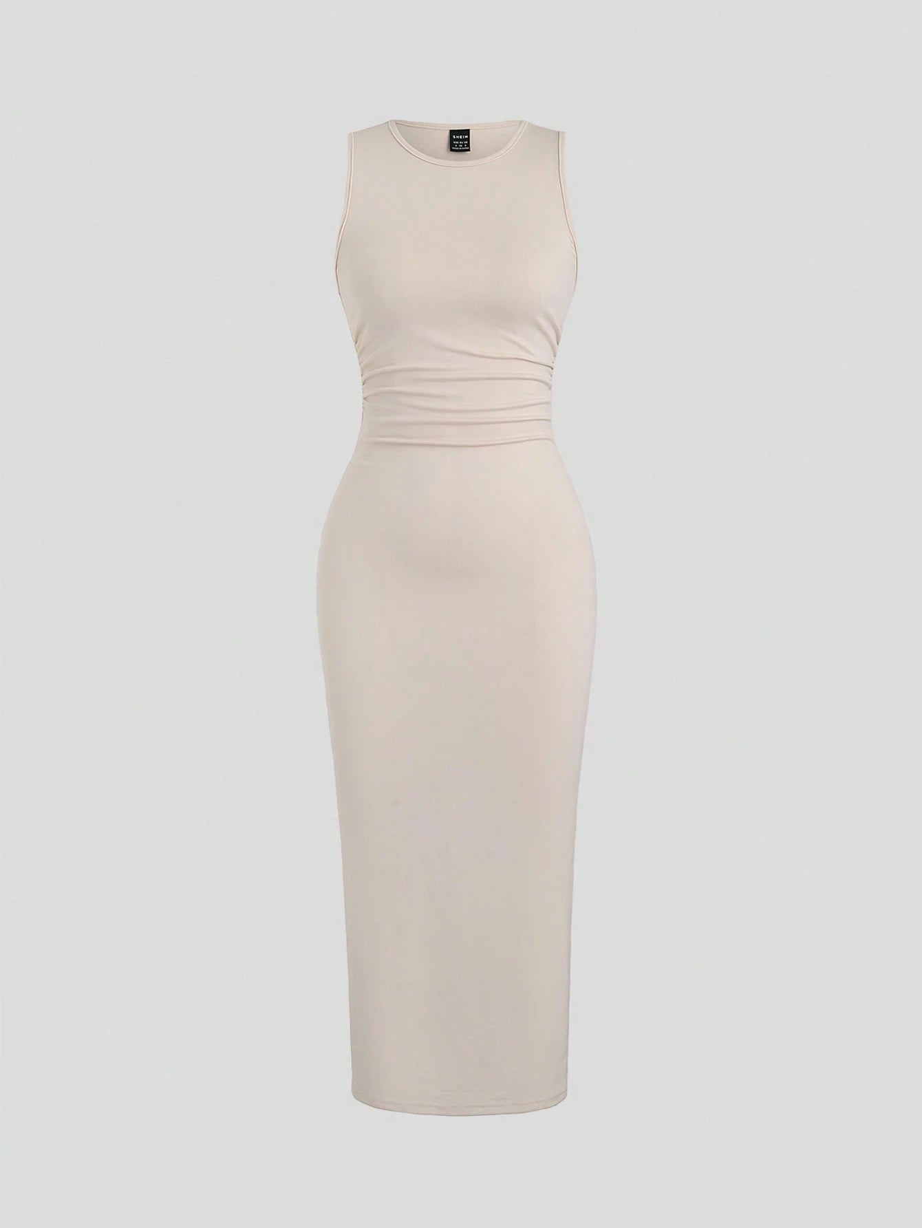 Sweetra Slim Fit Sleeveless Ruched Vest Dress Set Maxi Women Outfit