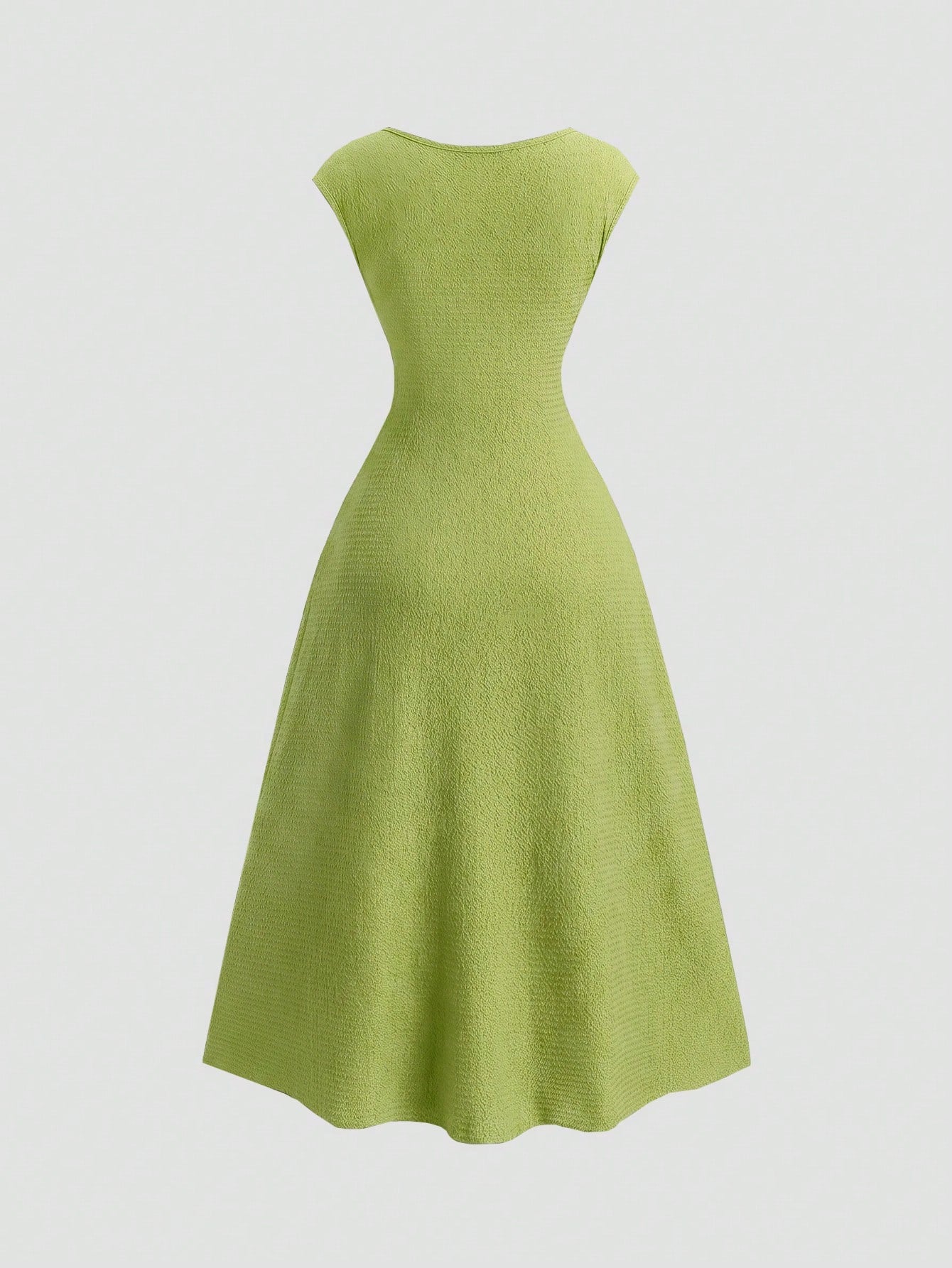 Sweetra Solid Color Cinched Waist Fitted Knit Maxi Dress, European And American Style