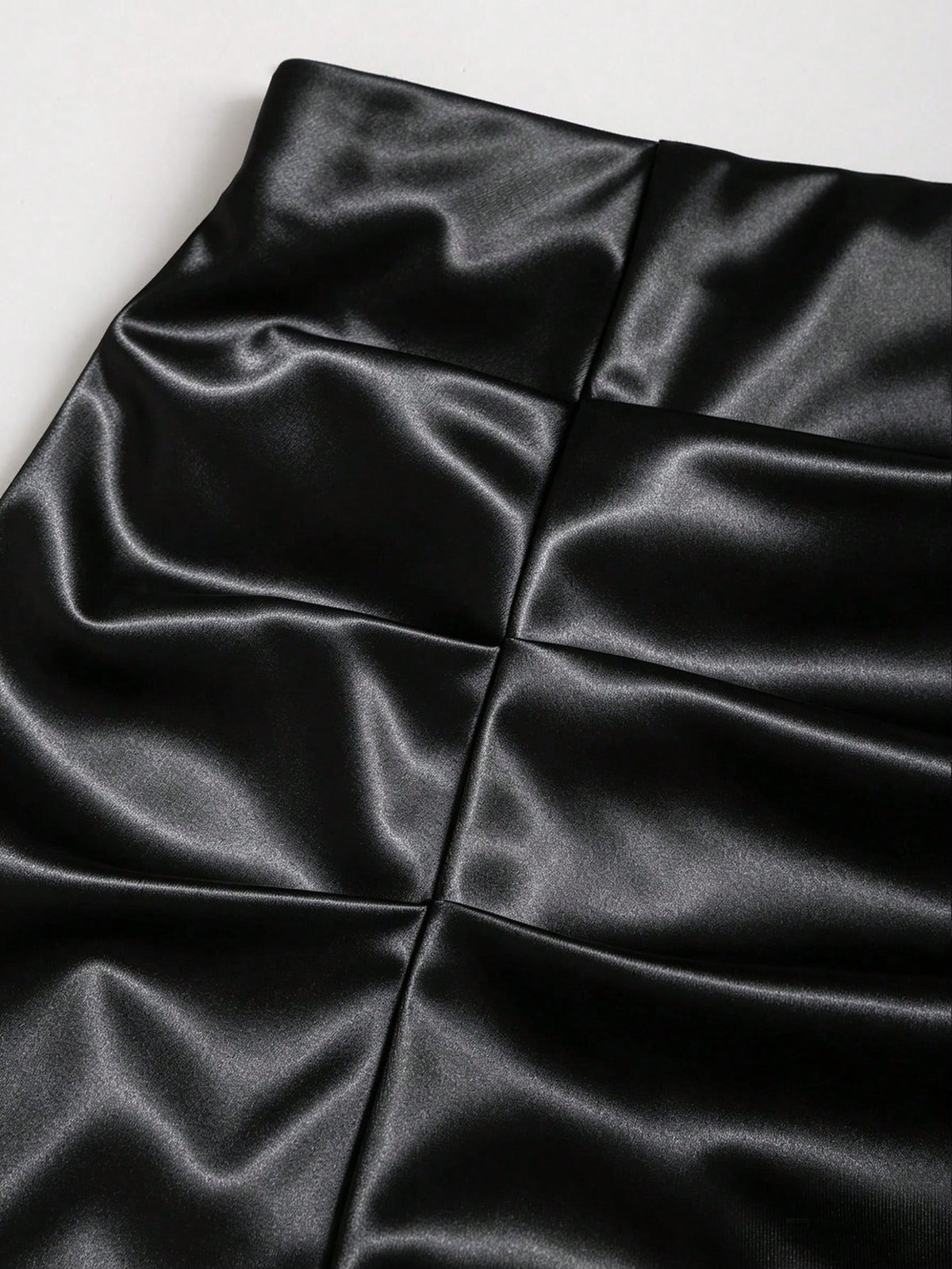 Sweetra Summer Fashion New American Minimalist Black Satin Tight Lace Patchwork Anti-Exposure Short Skirt, Casual Streetwear
