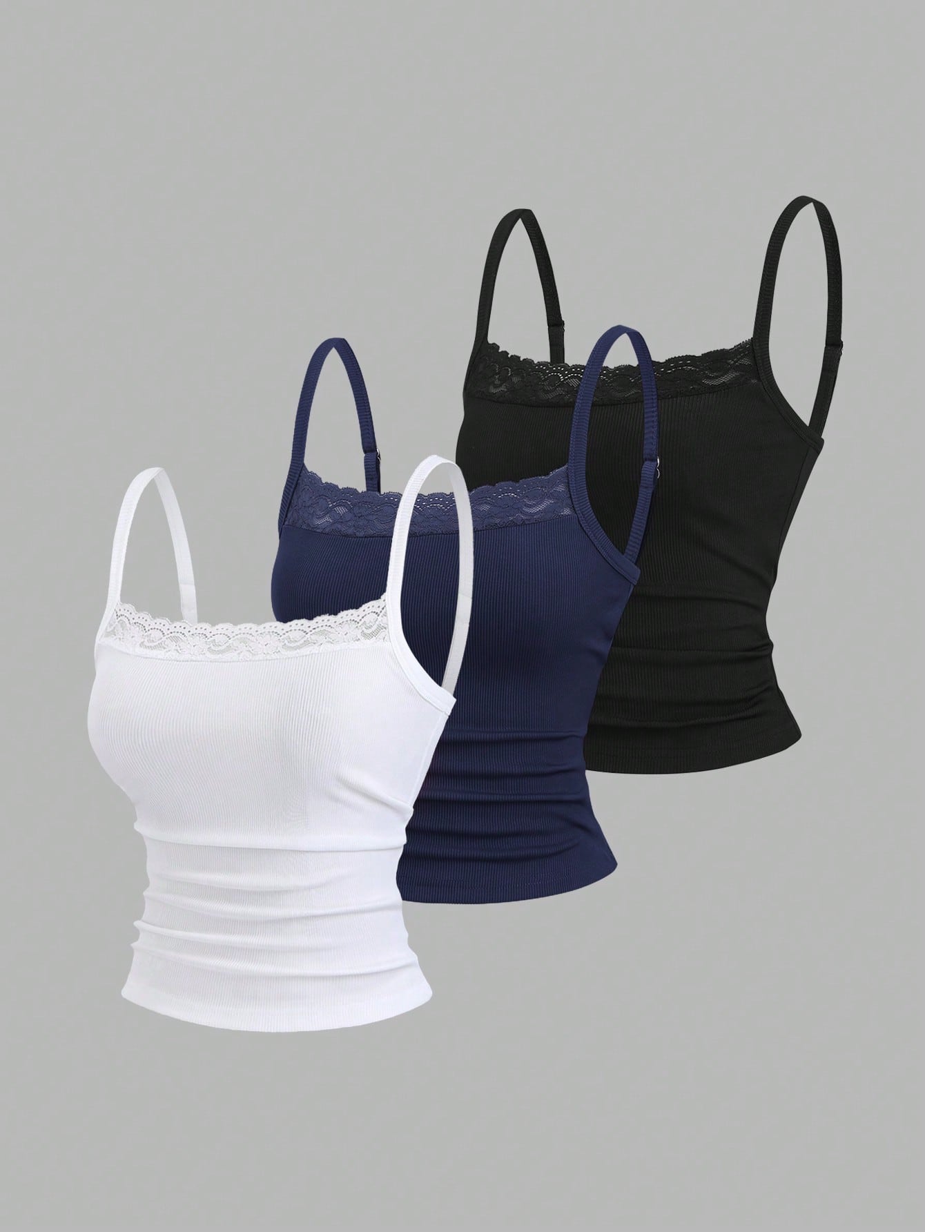 Sweetra Sweet Hot Girl Cute Sweet Elegant Music Festival Vacation Casual All-Match Daily Date Versatile Work School Inner Wear Tight Fit White Pink Black Lace Camisole Tank Top Short Backless Top
