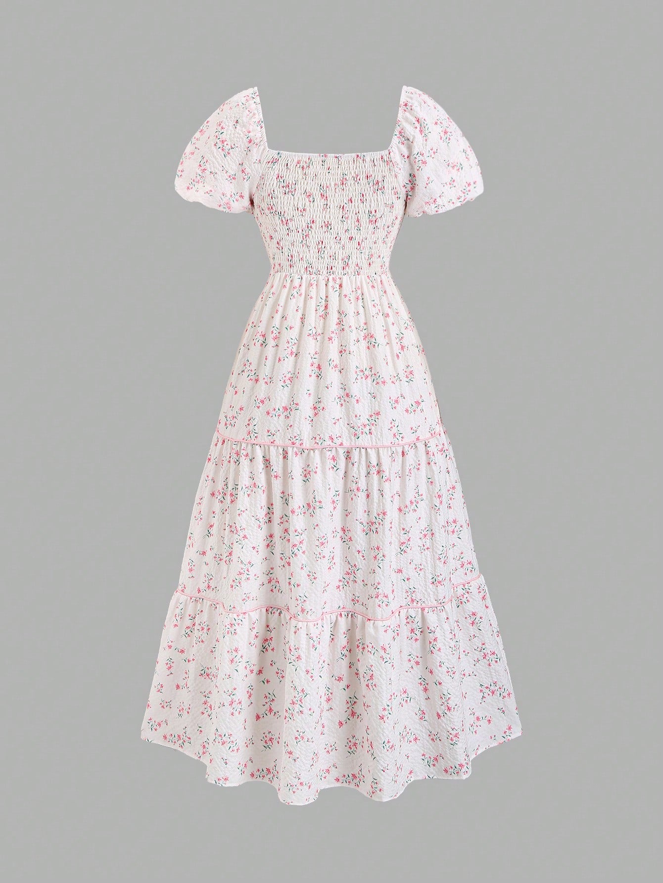 Sweetra Women's Casual Ditsy Floral Mid-Length Dress, Summer