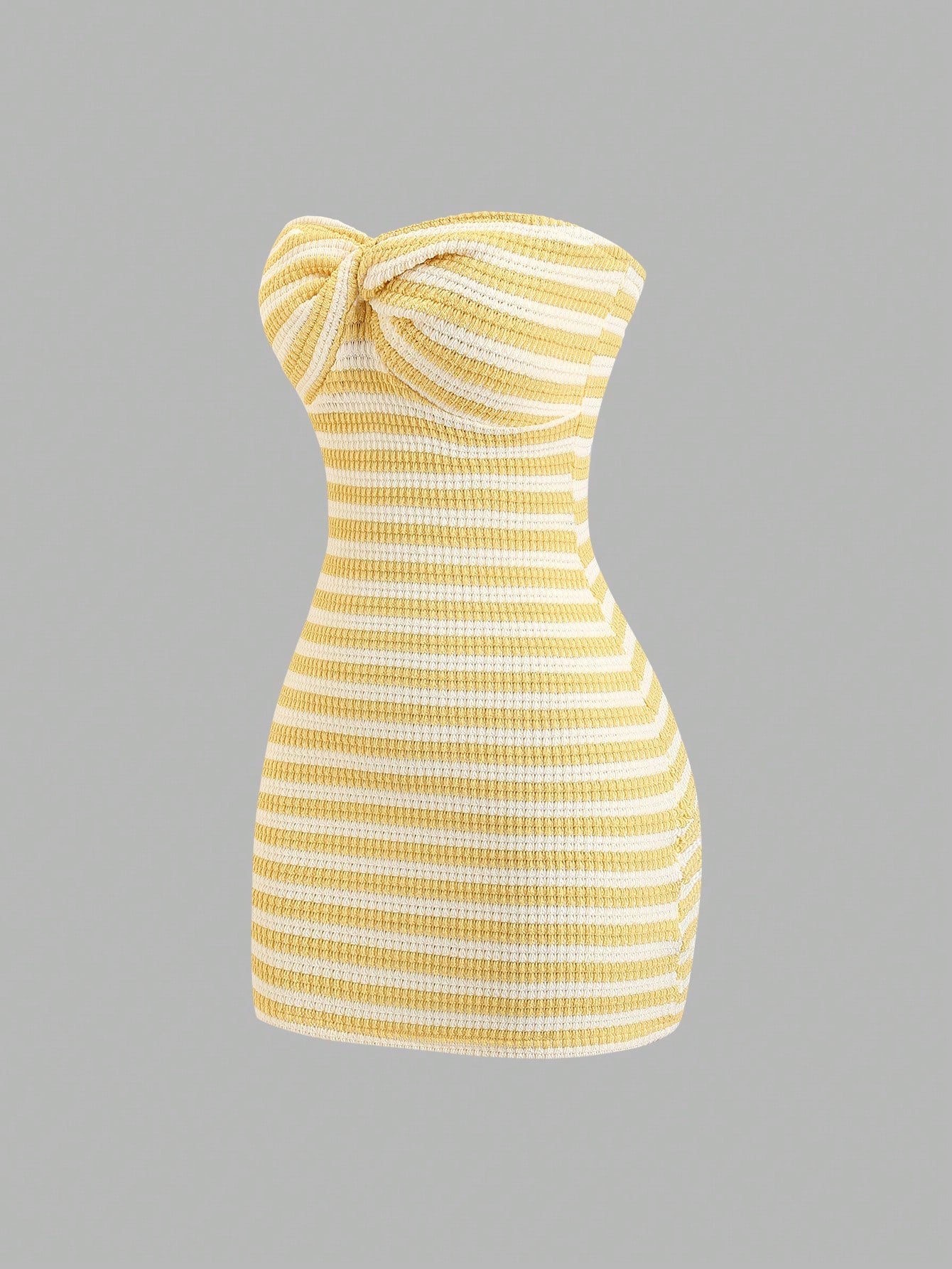 Sweetra Women's Contrast Stripe Backless Knit Tube Top Bodycon Mini Dress, Summer
