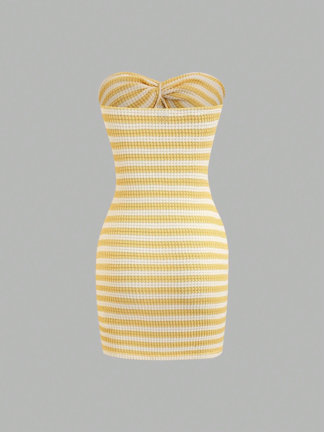 Sweetra Women's Contrast Stripe Backless Knit Tube Top Bodycon Mini Dress, Summer