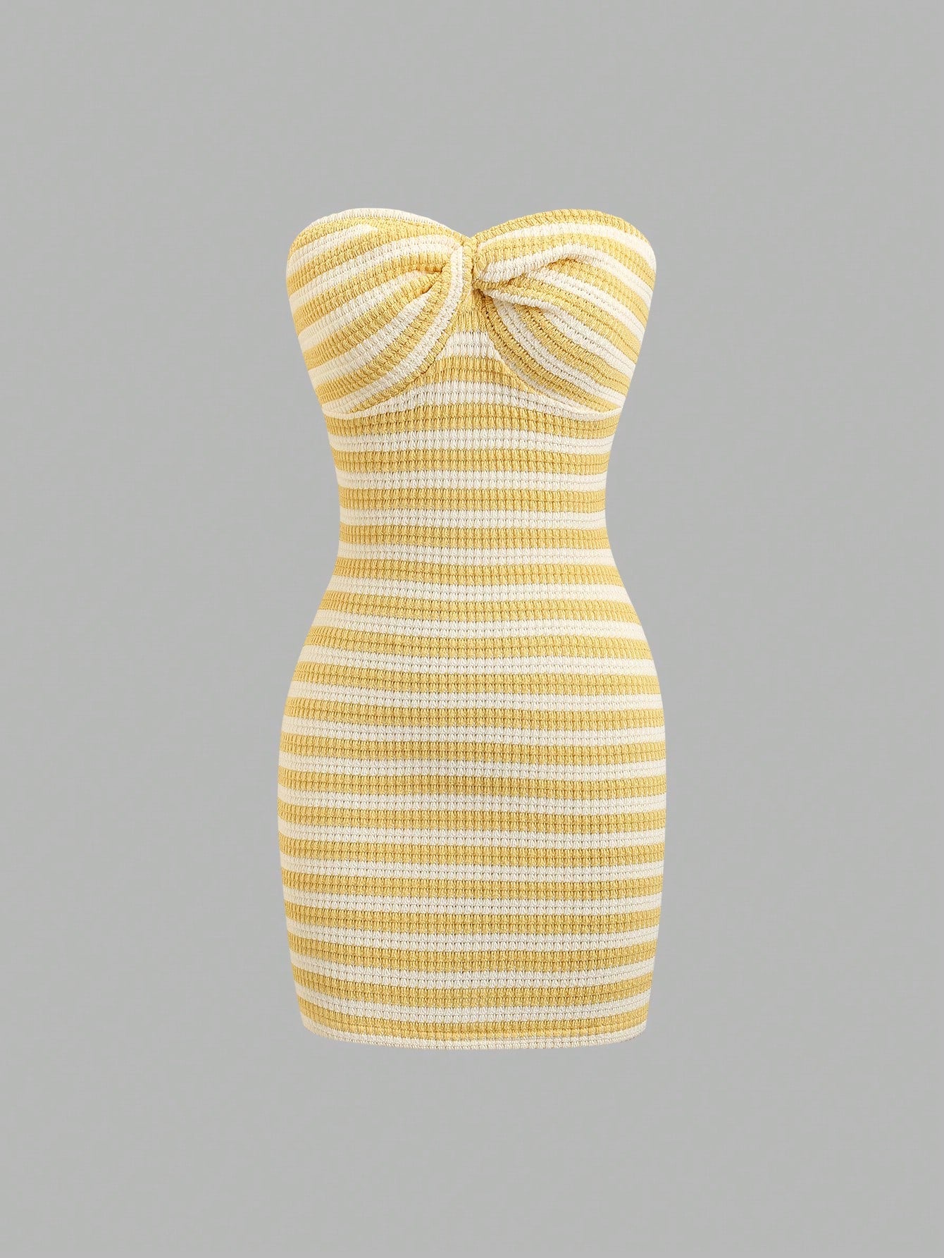 Sweetra Women's Contrast Stripe Backless Knit Tube Top Bodycon Mini Dress, Summer