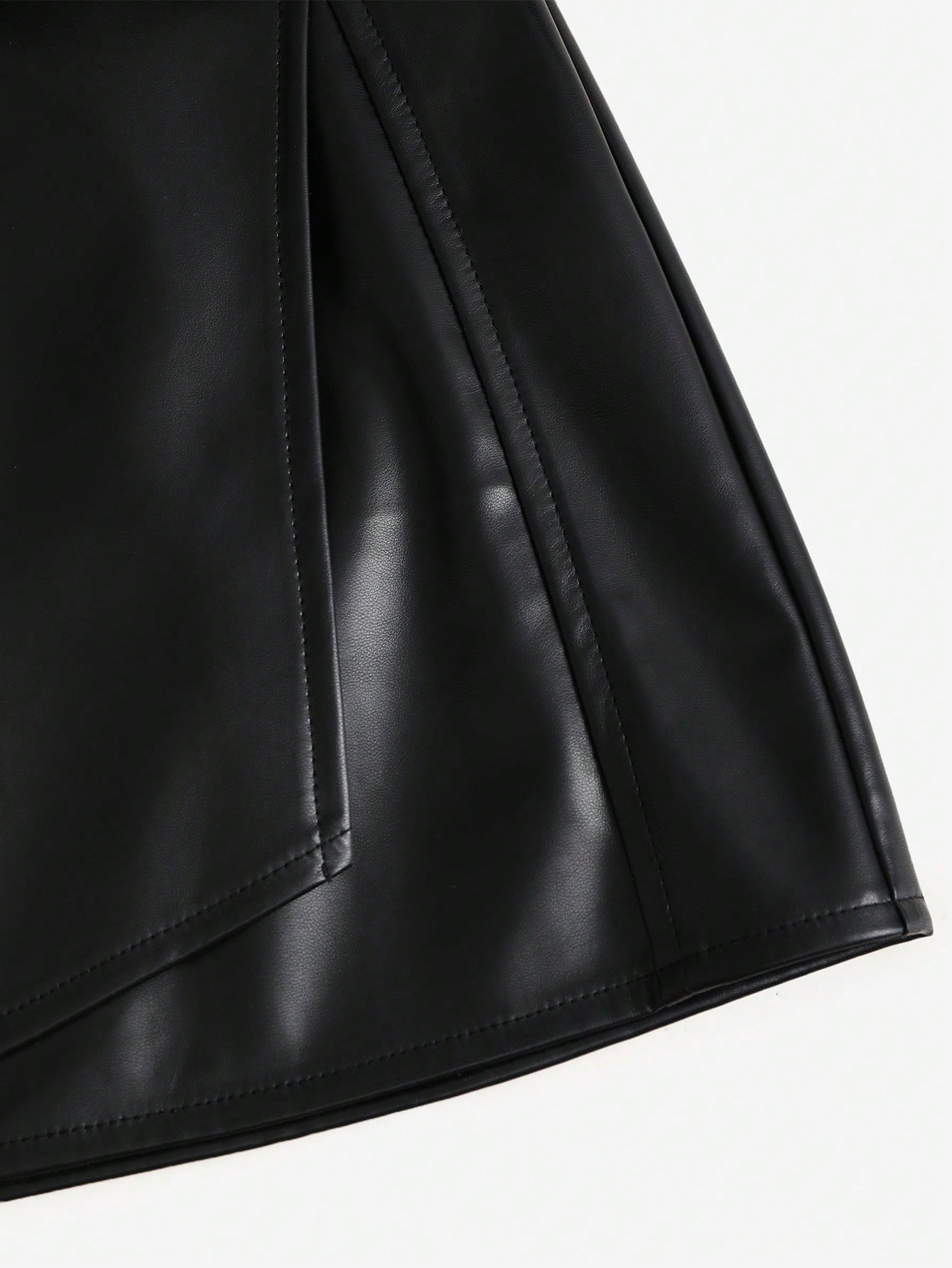 Sweetra Women's Retro American Style Sexy Bodycon Mini Skirt,Pu Leather,Solid Black,All Seasons