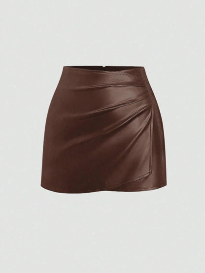 Sweetra Women's Sexy Bodycon Mini Skirt, Solid Black, Retro American Style, All Season
