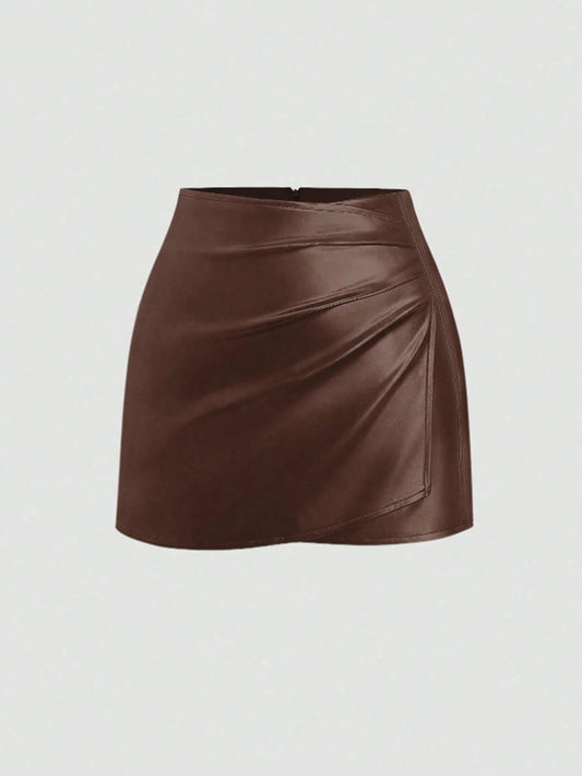 Sweetra Women's Sexy Bodycon Mini Skirt, Solid Black, Retro American Style, All Season