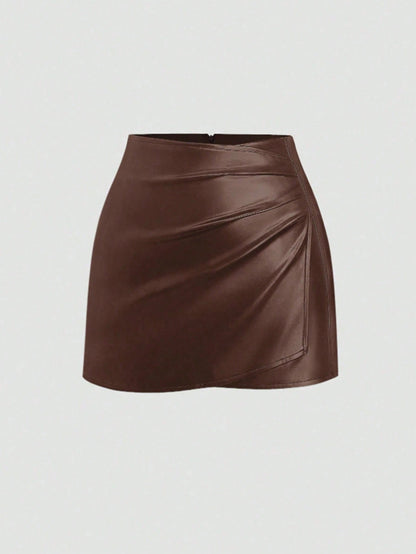 Sweetra Women's Sexy Bodycon Mini Skirt, Solid Black, Retro American Style, All Season