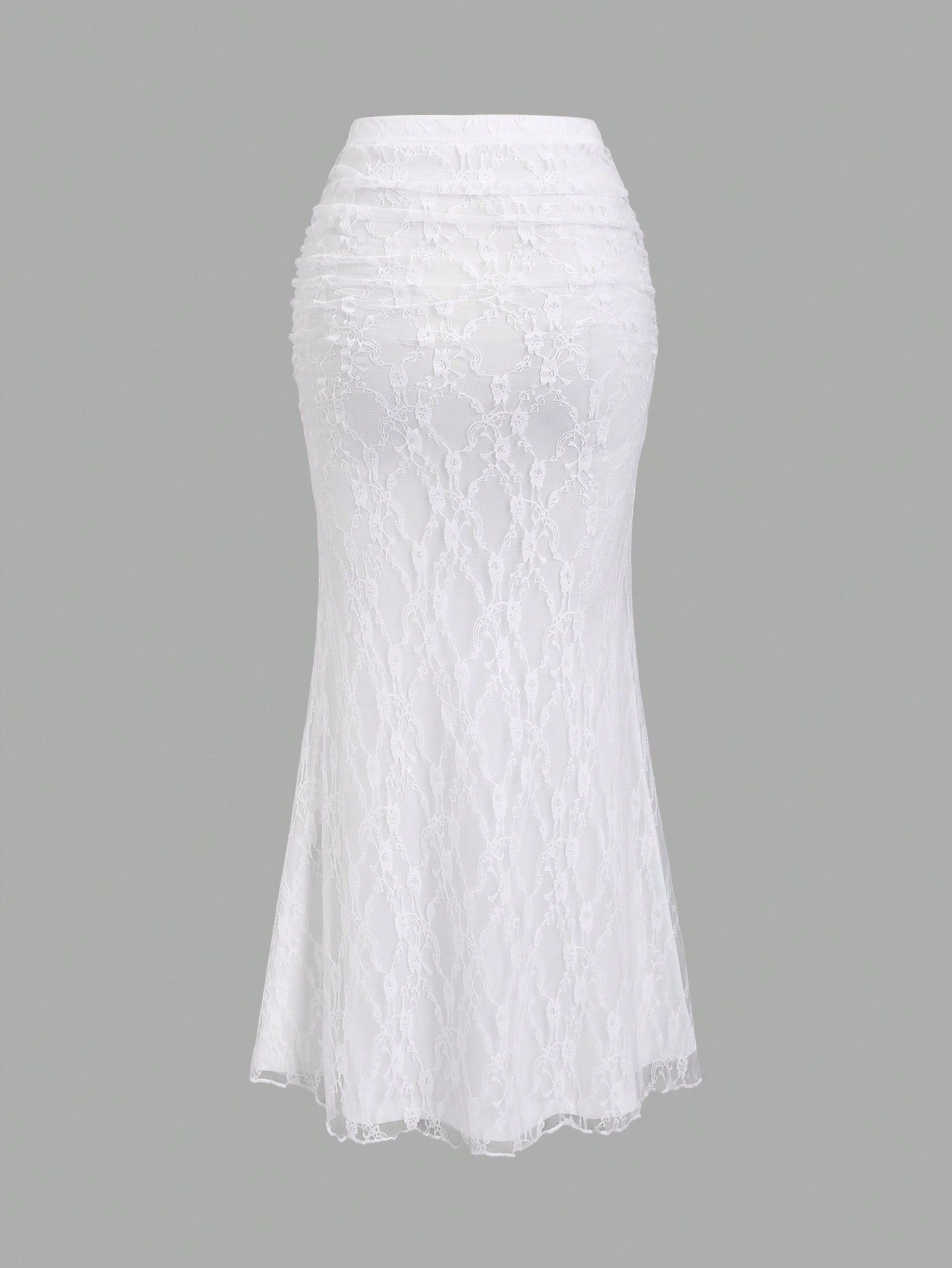 Sweetra Women's Sexy White Lace Mermaid Maxi Skirt, Spring/Summer Fall Cloth For Women