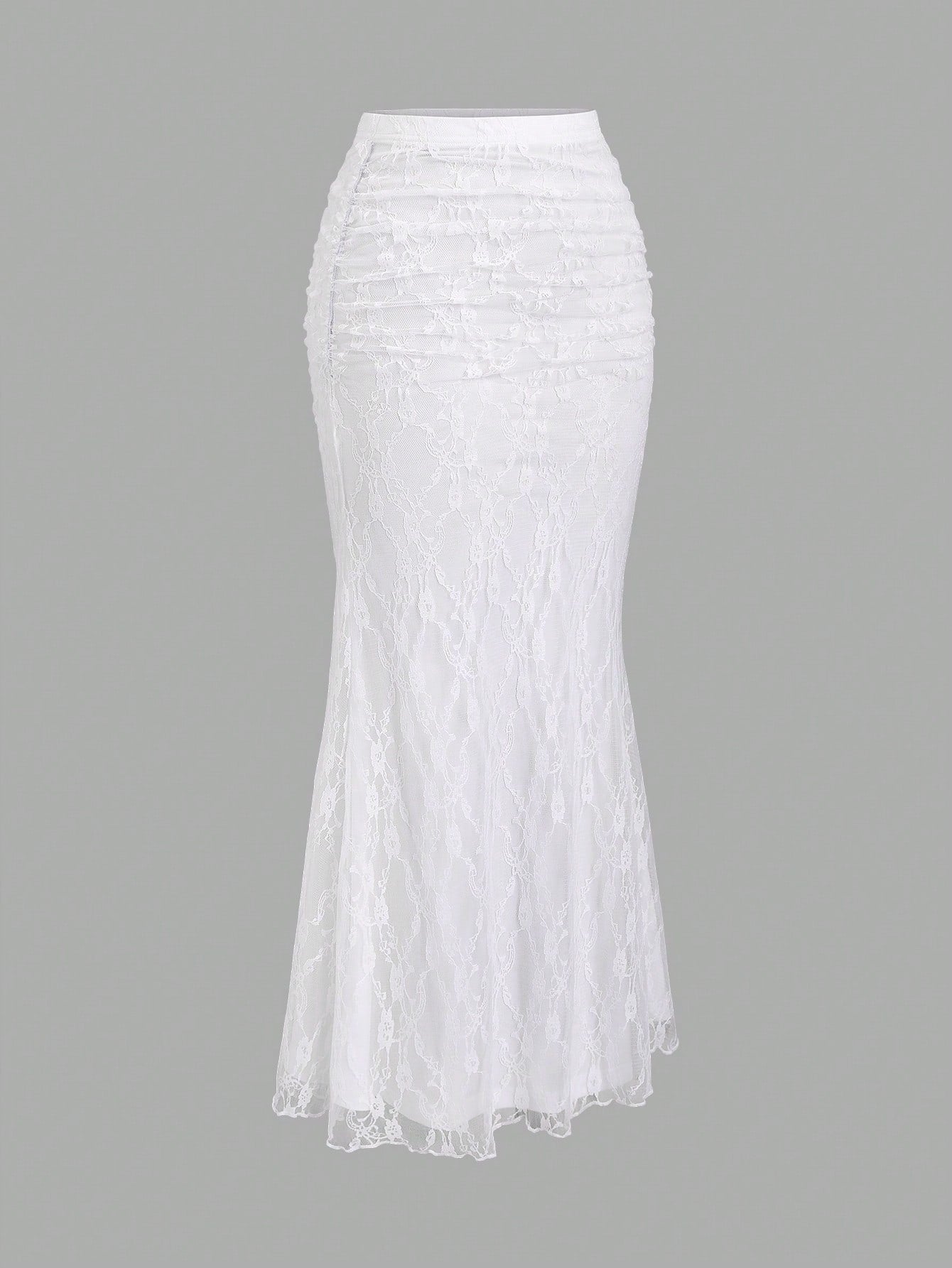 Sweetra Women's Sexy White Lace Mermaid Maxi Skirt, Spring/Summer Fall Cloth For Women