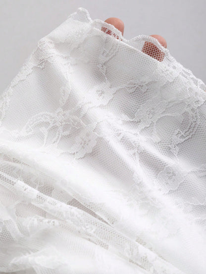 Sweetra Women's Sexy White Lace Mermaid Maxi Skirt, Spring/Summer Fall Cloth For Women