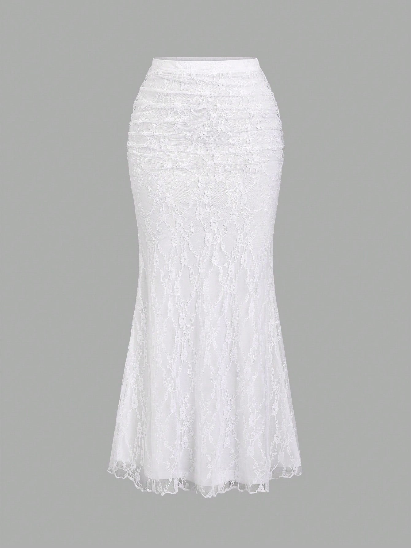 Sweetra Women's Sexy White Lace Mermaid Maxi Skirt, Spring/Summer Fall Cloth For Women