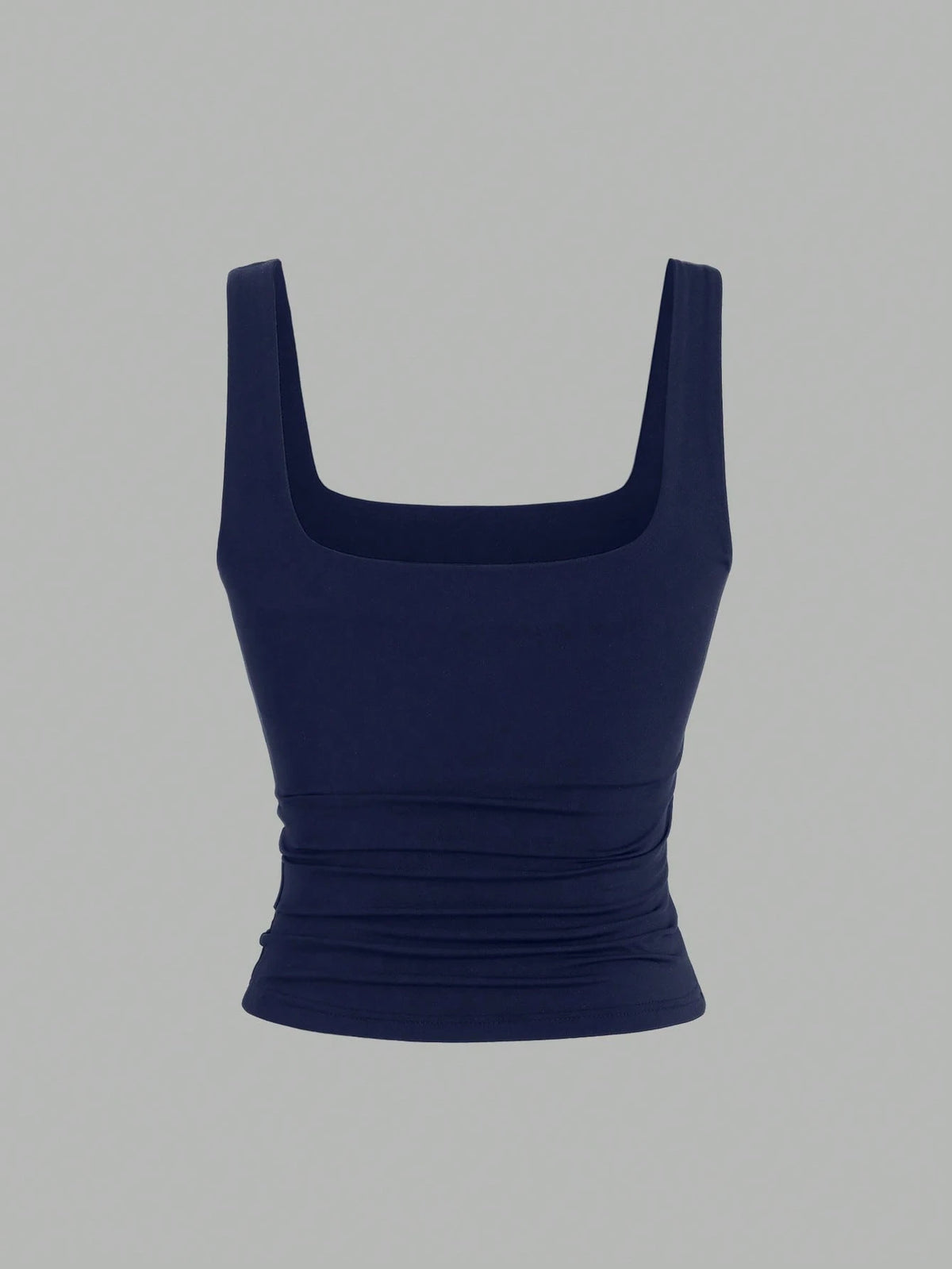 Sweetra Women's Solid Color Square Neck Pleated Fitted Casual Tank Top 3 Packs Tops Tank Tops Women Top