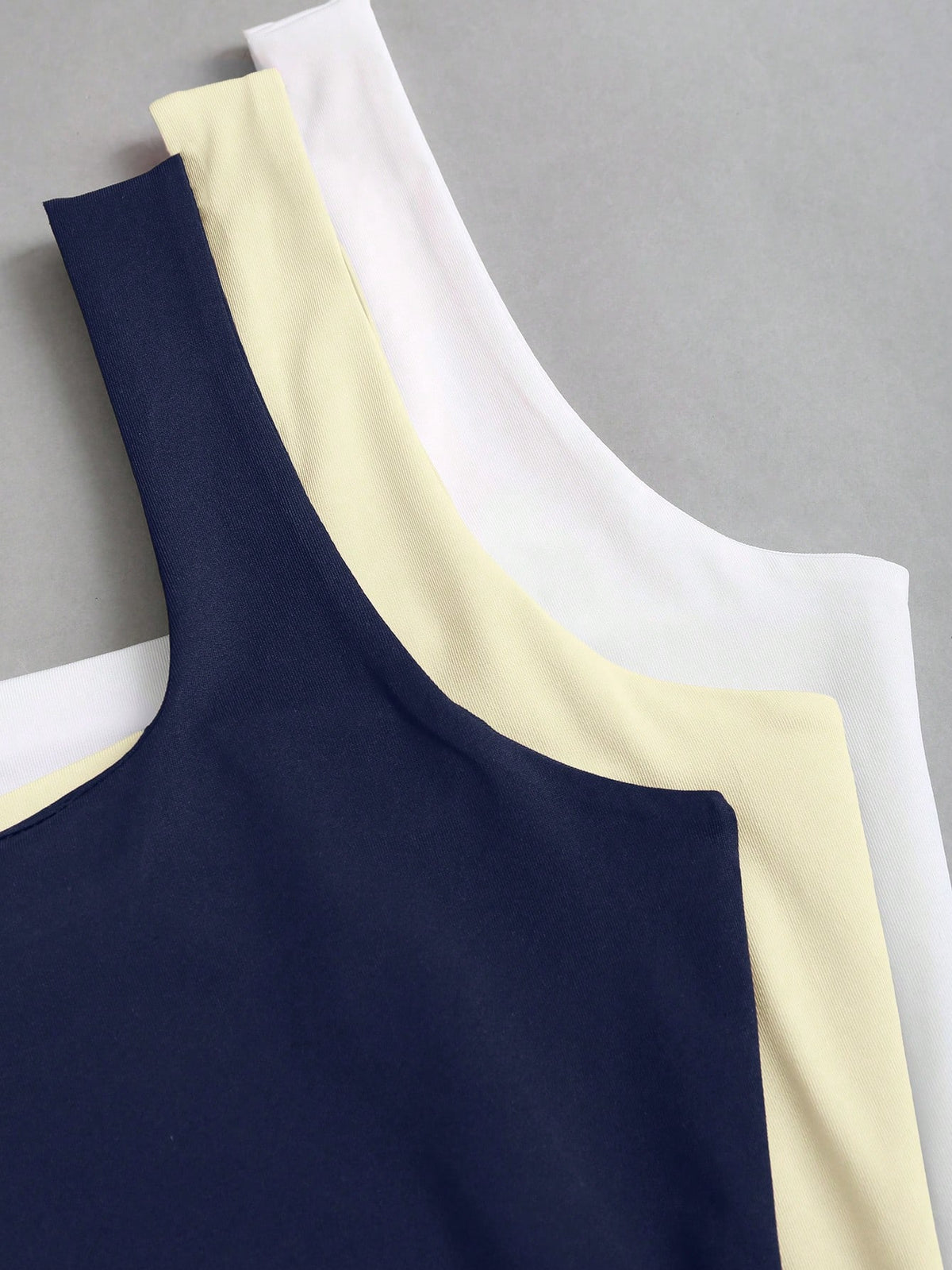 Sweetra Women's Solid Color Square Neck Pleated Fitted Casual Tank Top 3 Packs Tops Tank Tops Women Top