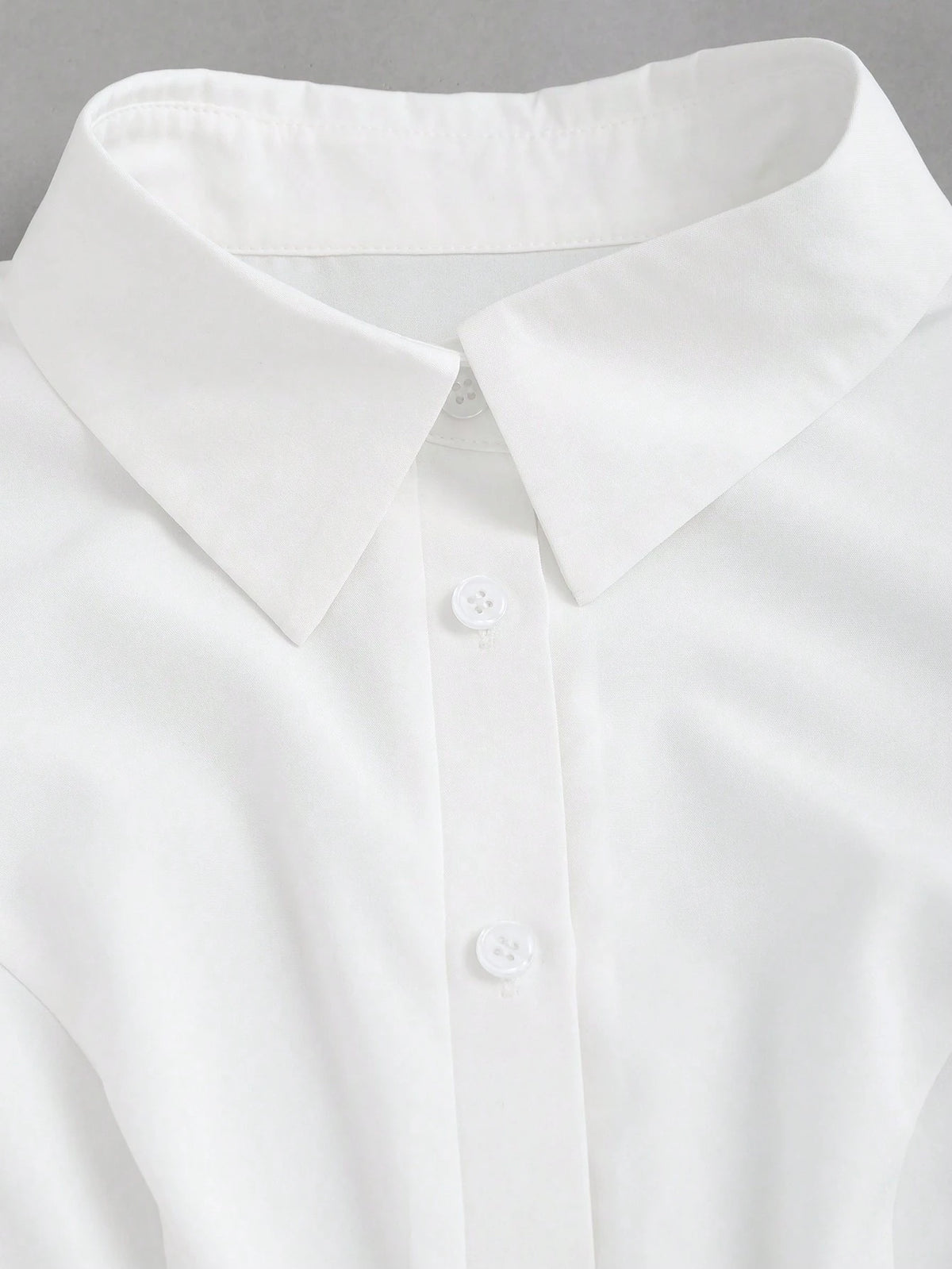 Sweetra Women's Spring/Summer Casual Gigot Sleeve Fitted Solid Color Shirt Fall Cloth For Women