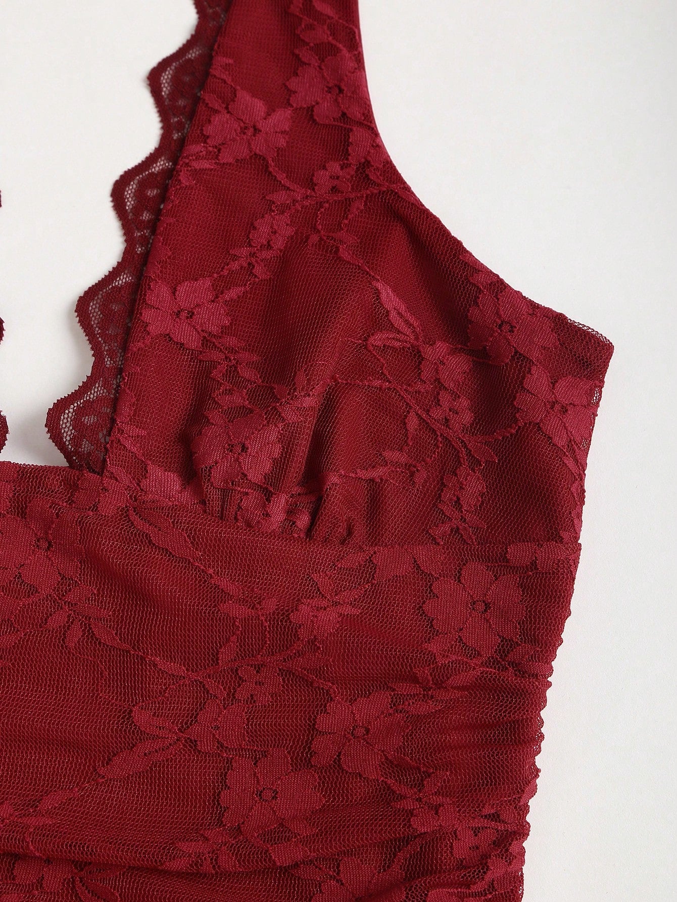Sweetra Y2K Sexy Lace Halter Elegant Sweet Pleated Chiffon Dress, Suitable For Commuting