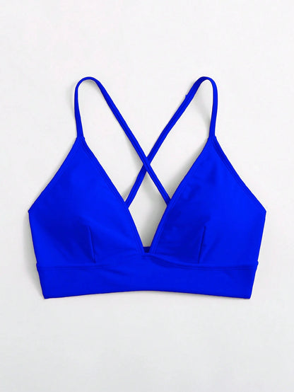 Swim Basics Summer Beach Criss Cross Back Bikini Top