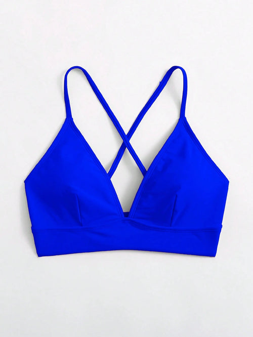 Swim Basics Summer Beach Criss Cross Back Bikini Top