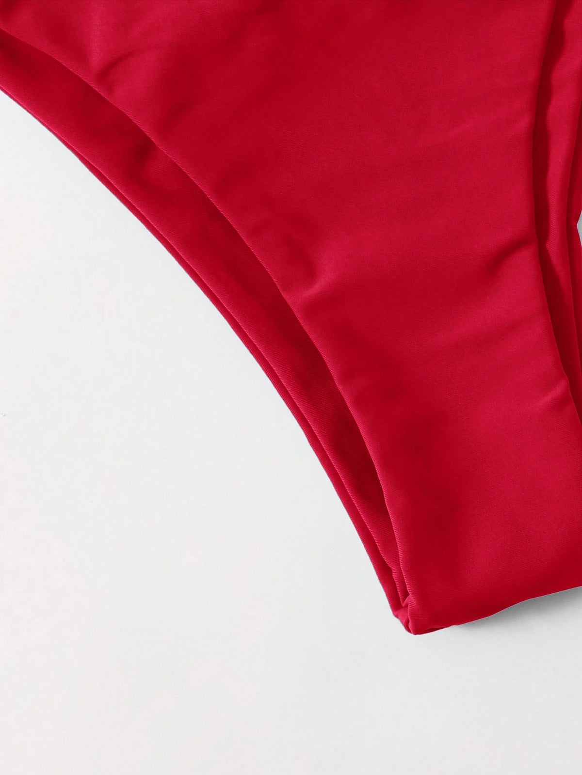 Swim Basics Women's Red Bikini Bottom,Summer Elegant Flowy Beach Holiday,Solid Color Cheeky Thong Swimwear,Simple Vacation Style Basic Bathing Suit SwimsuitsDate
