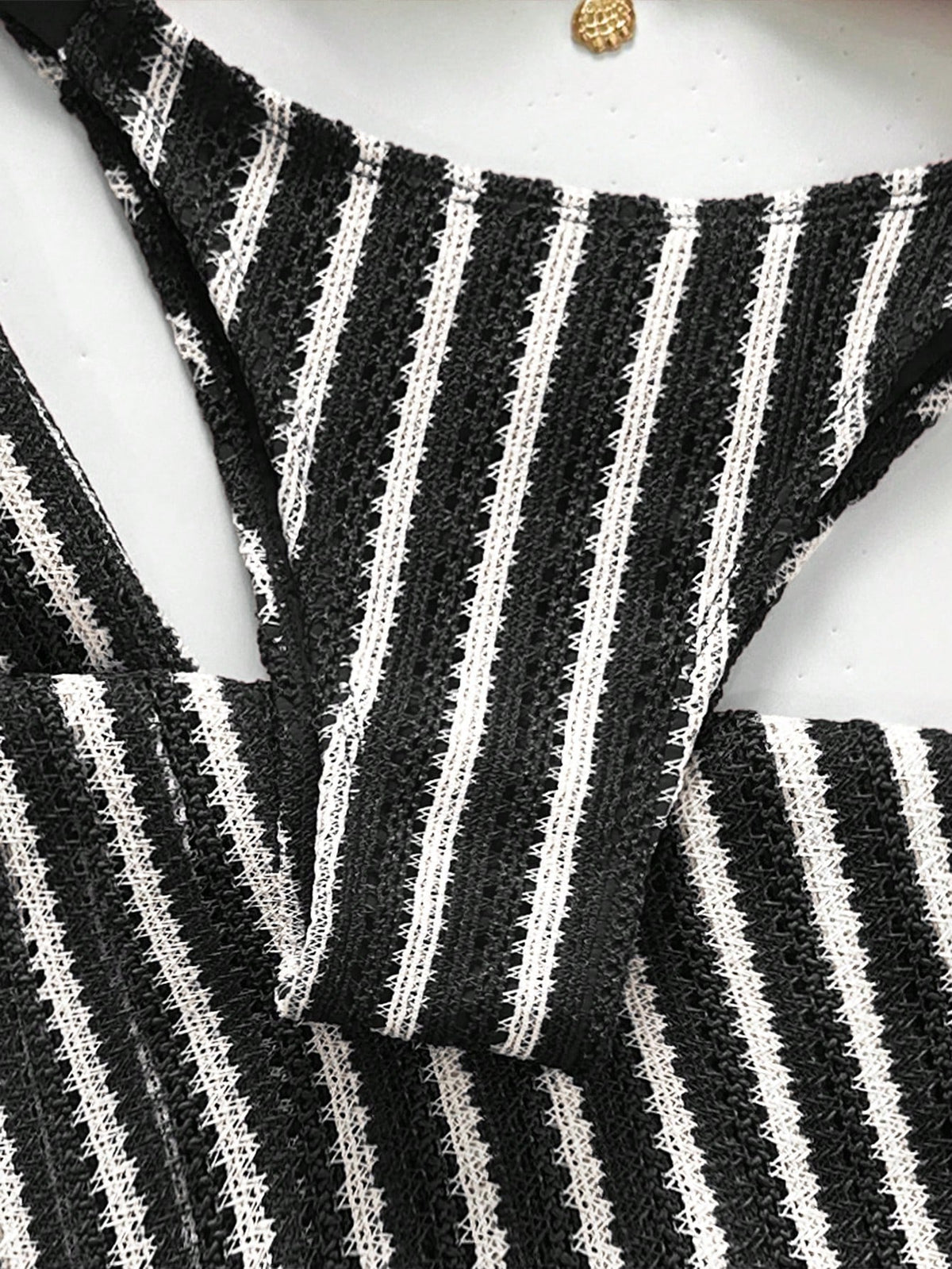 Swim Chiccia Women's Black And White Striped Swimwear Set Summer Casual Beach Party Holiday Vacation Holiday Cover Up Pants Set Bathing Suits Two Pieces Beach Set